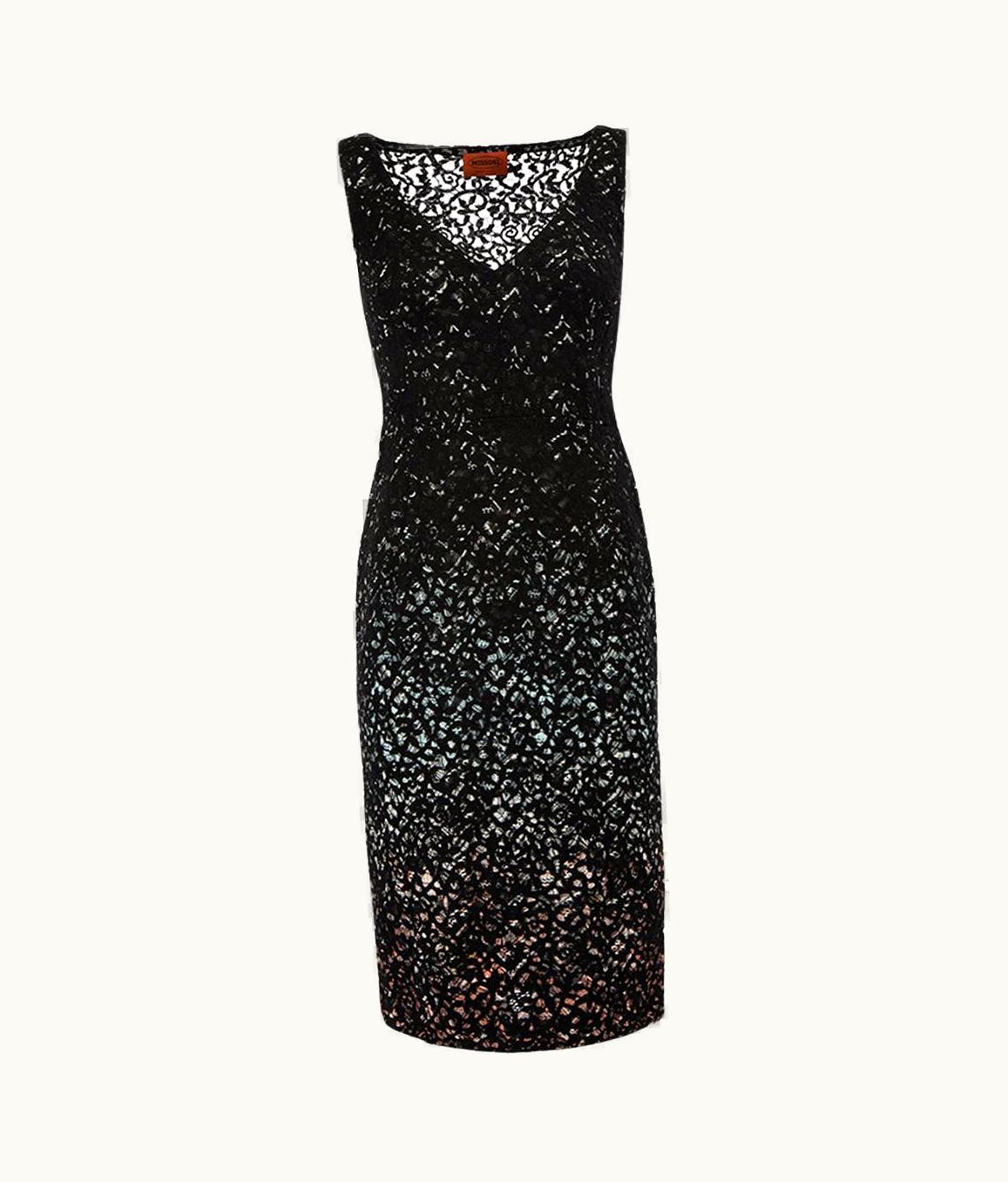 Missoni Missoni Women' Black Lace Knee Length Sleeveless Dress