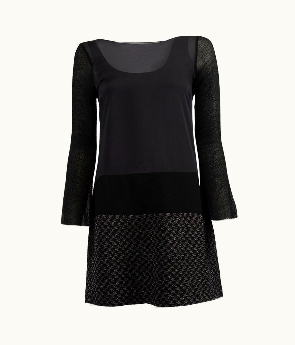 Missoni Missoni Women' Black Mesh Layered Houndstooth Panel Dress UZ0615379