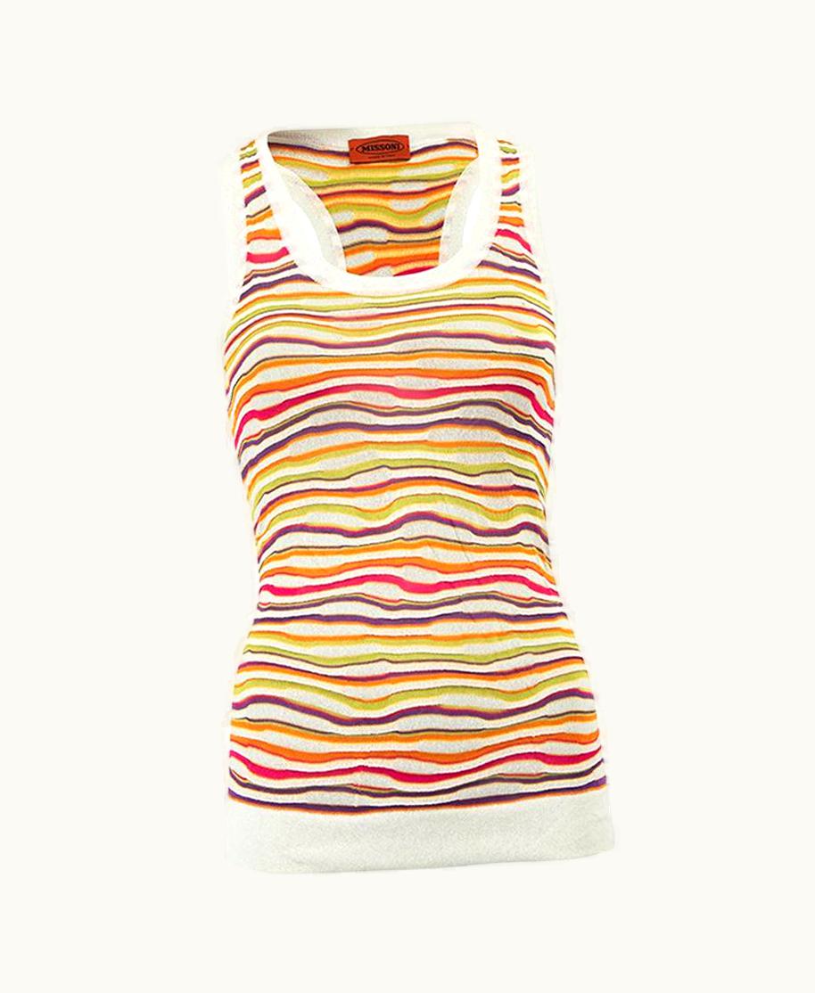Missoni Missoni Women' Multicolour Horizontal Striped Racer Tank Top