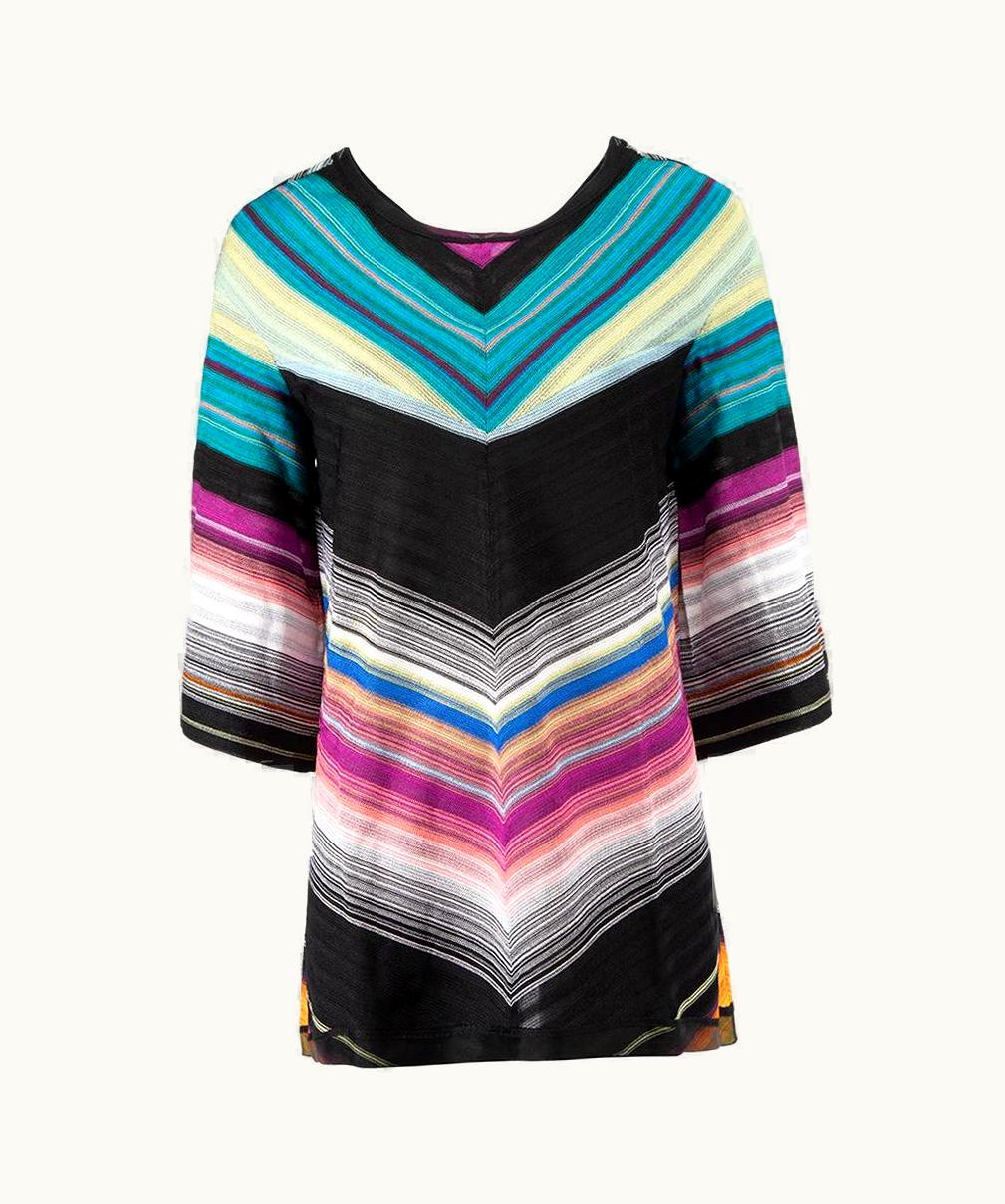 Missoni Missoni Women' V Striped Pattern Mid Sleeve Top
