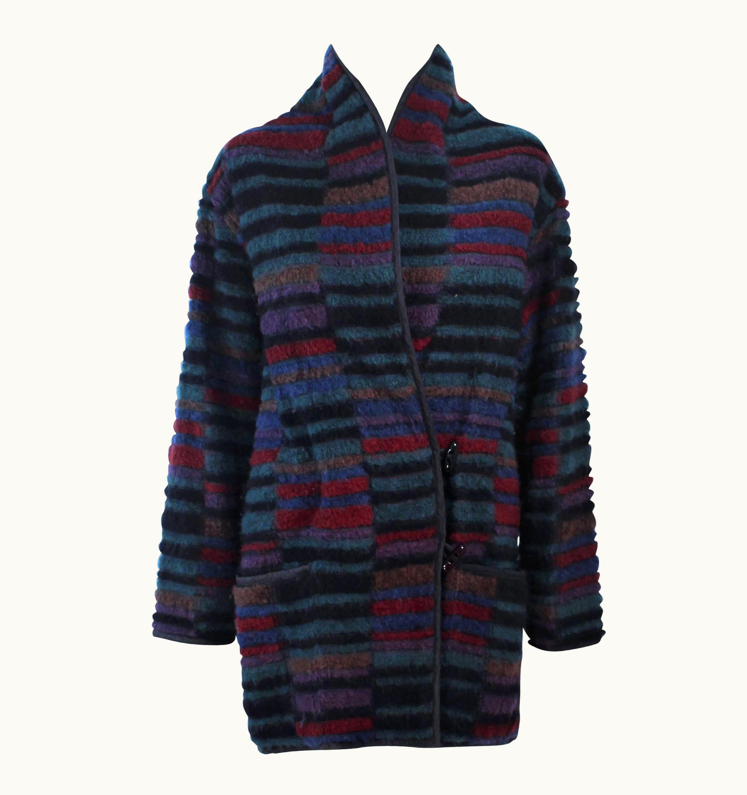 Missoni Missoni Wool Reversible Multi-Color Double Breasted Coat