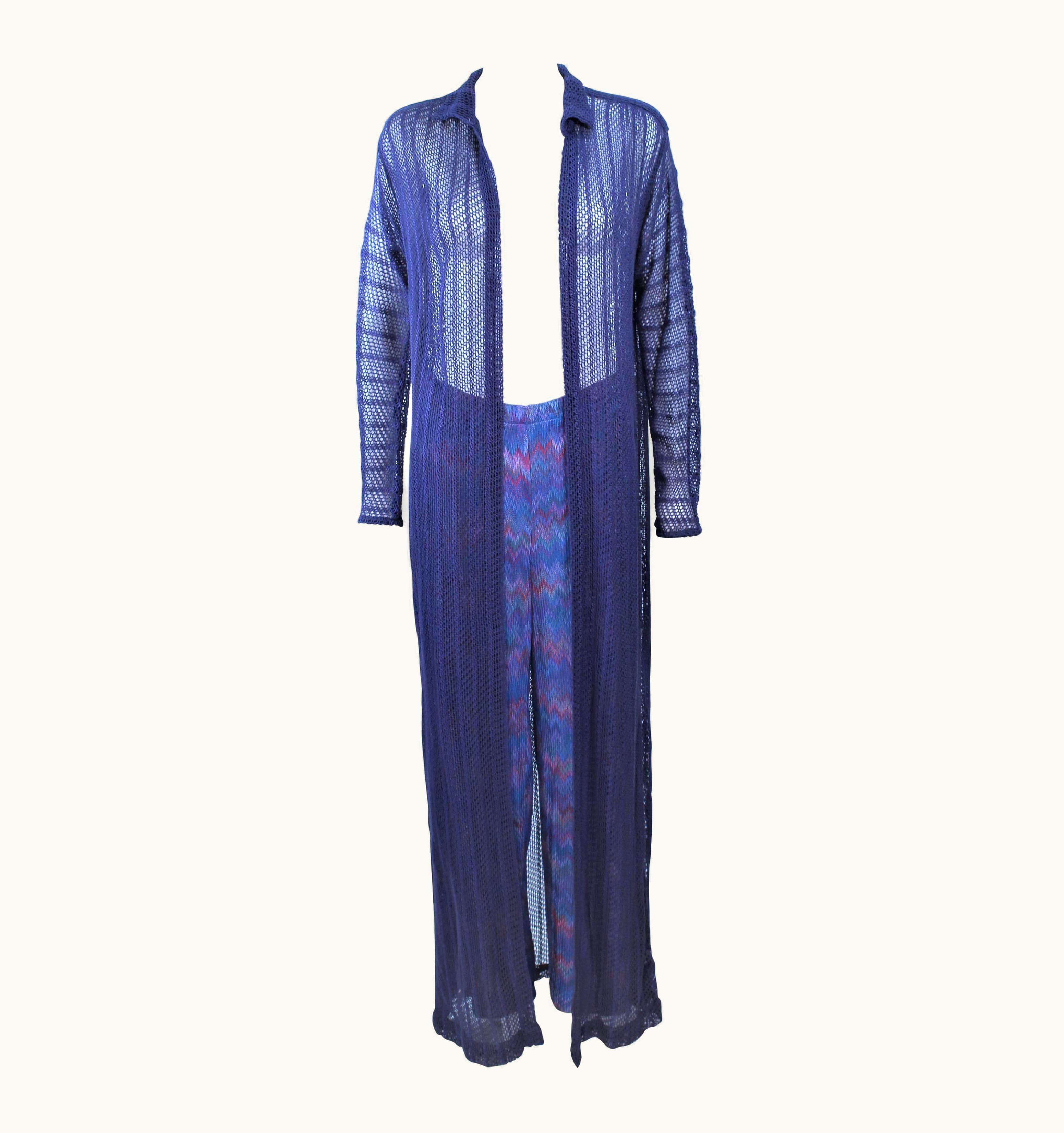 Missoni Missoni Periwinkle Duster And Zig Zag Pattern Pants