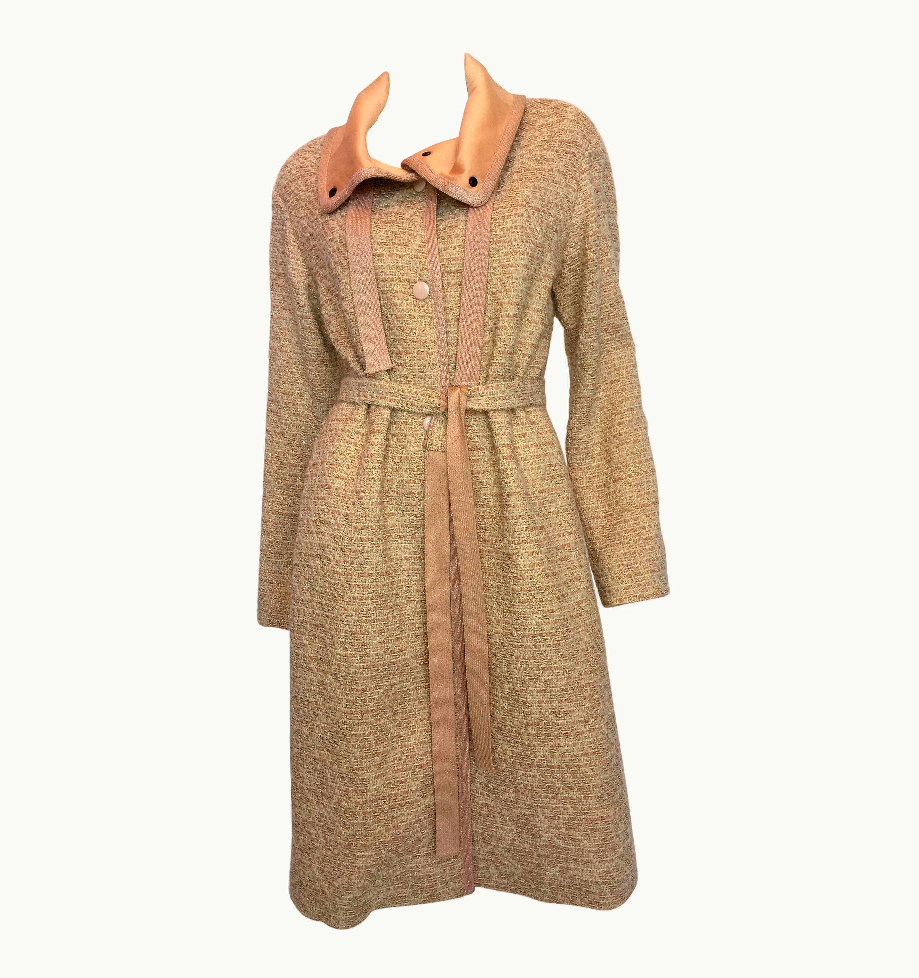 Missoni Missoni Wool Dusty Rose & Ivory Woven Jacket With Metallic Thread