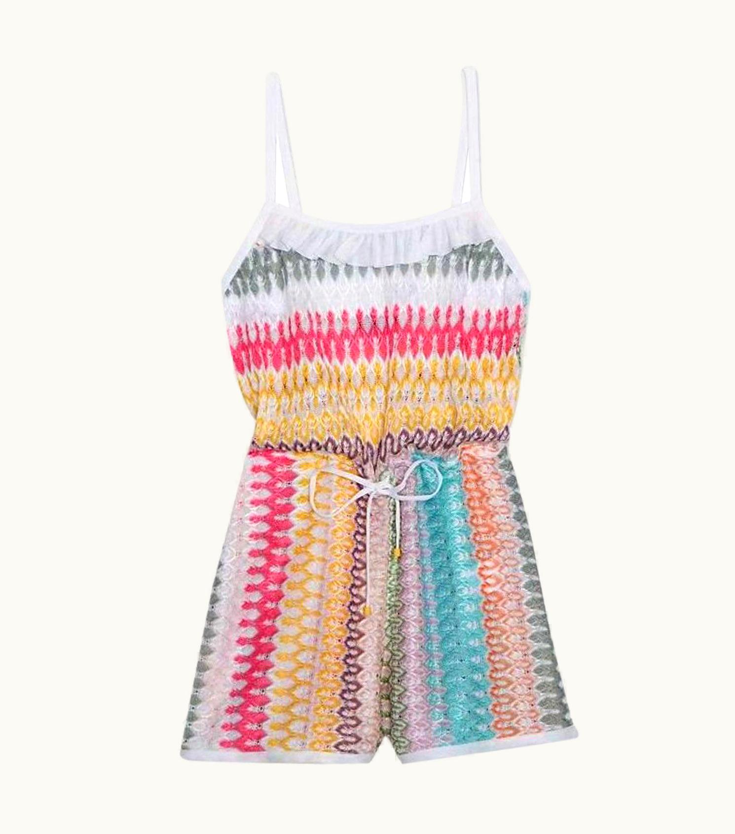 Missoni Unworn Missoni Ruched Crochet Knit Playsuit Romper Mini Jumpsuit Overall