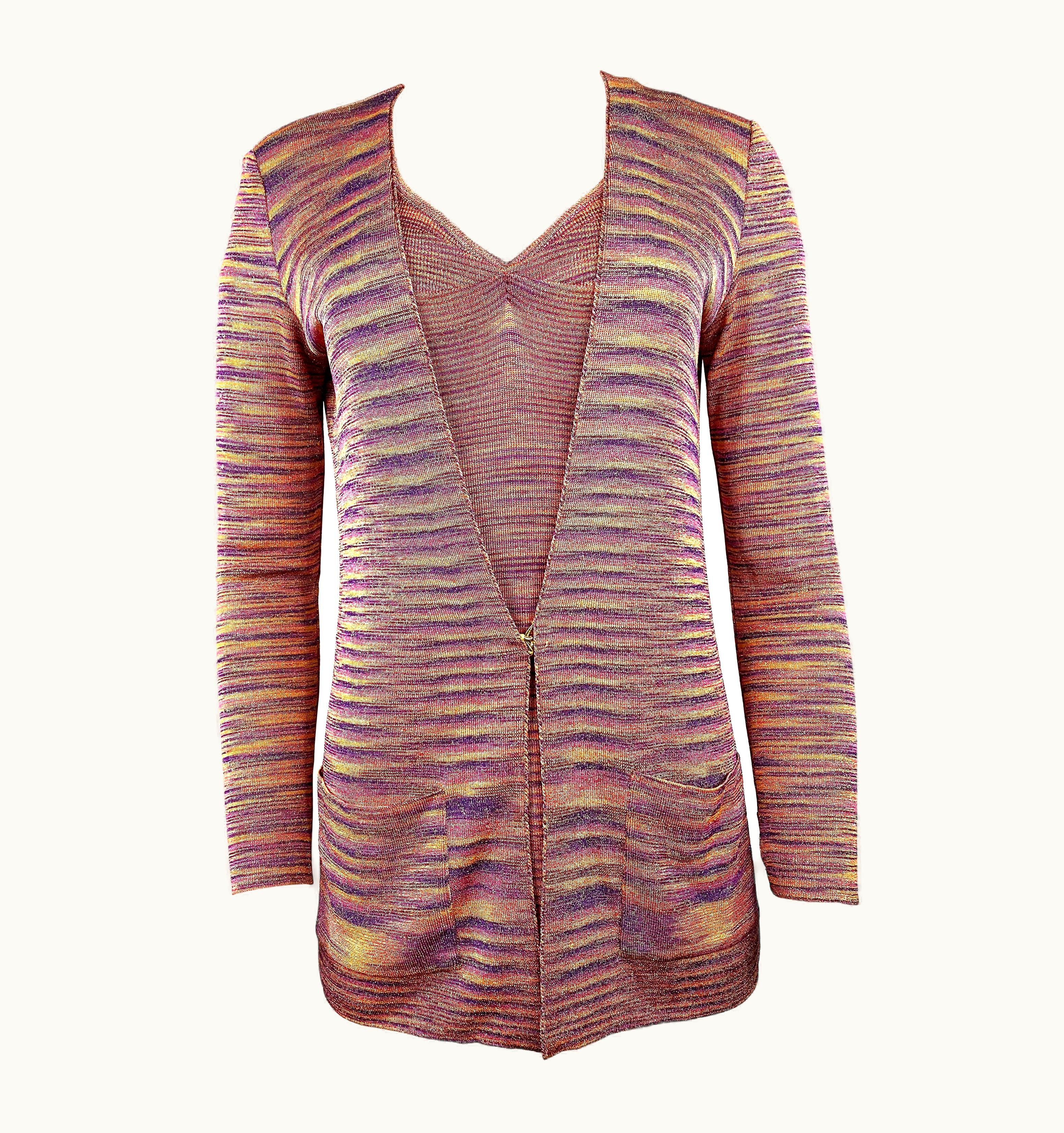 Missoni Missoni Multicolor Knit Sleeveless Top And Cardigan Set