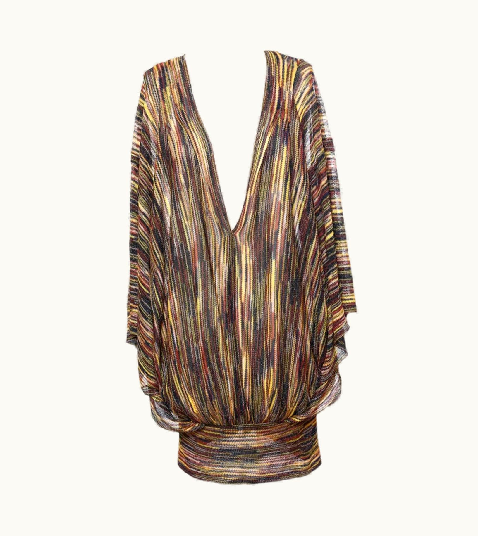 Missoni Missoni Metallic Signature Knit Dress Tunic Kaftan Cover Up