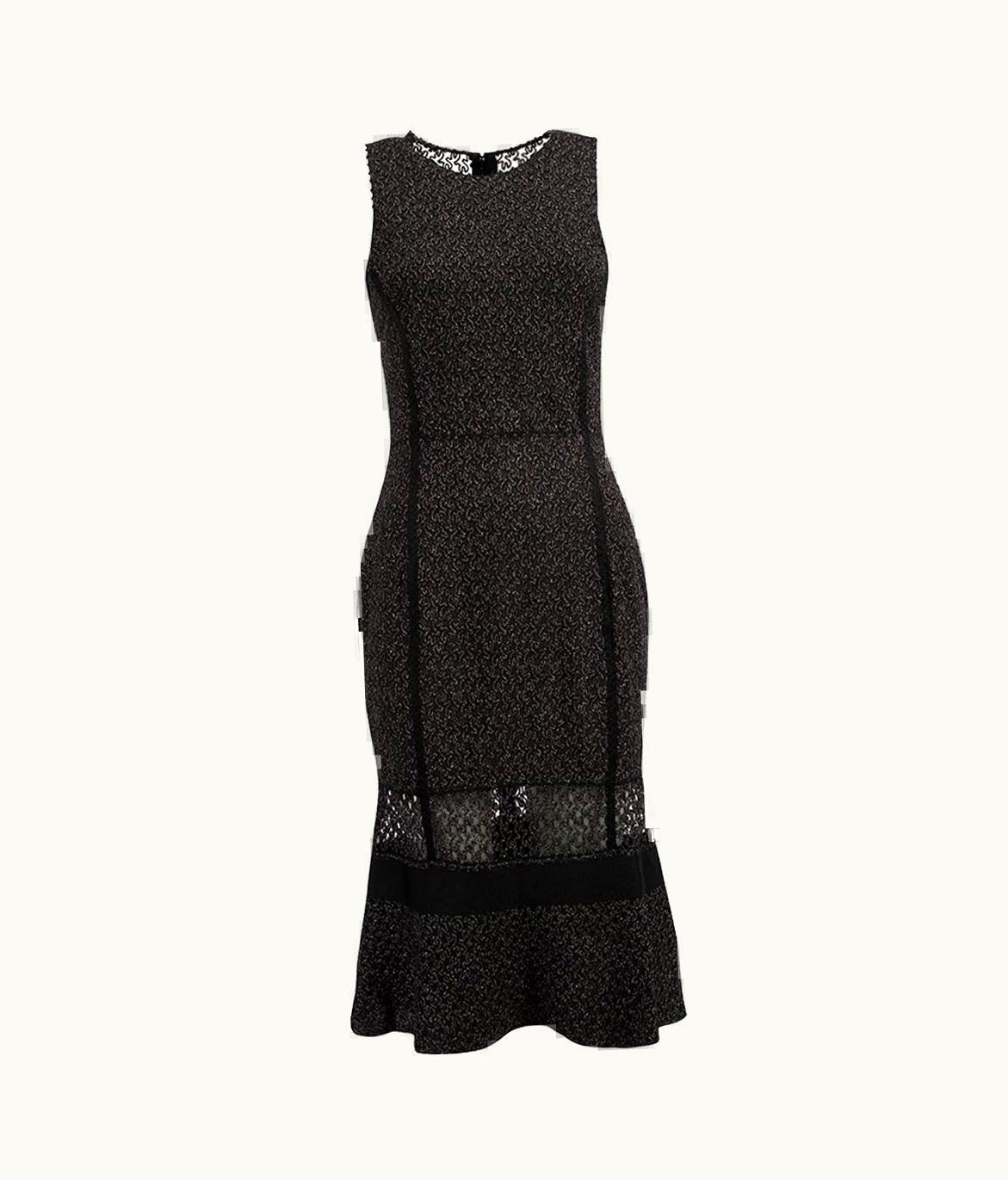 Missoni Missoni Women' Black Metallic Thread Crochet Patterned Midi Dress