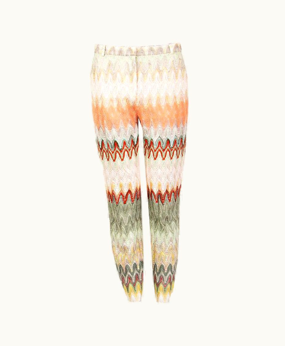 Missoni Missoni Multicolour Viscose Zigzag Scallop Knit Tapered Leg Pants