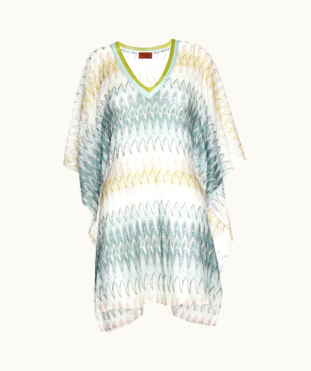 Missoni Missoni Signature Chevron Crochet Knit Kaftan Tunic Cover Up Dress