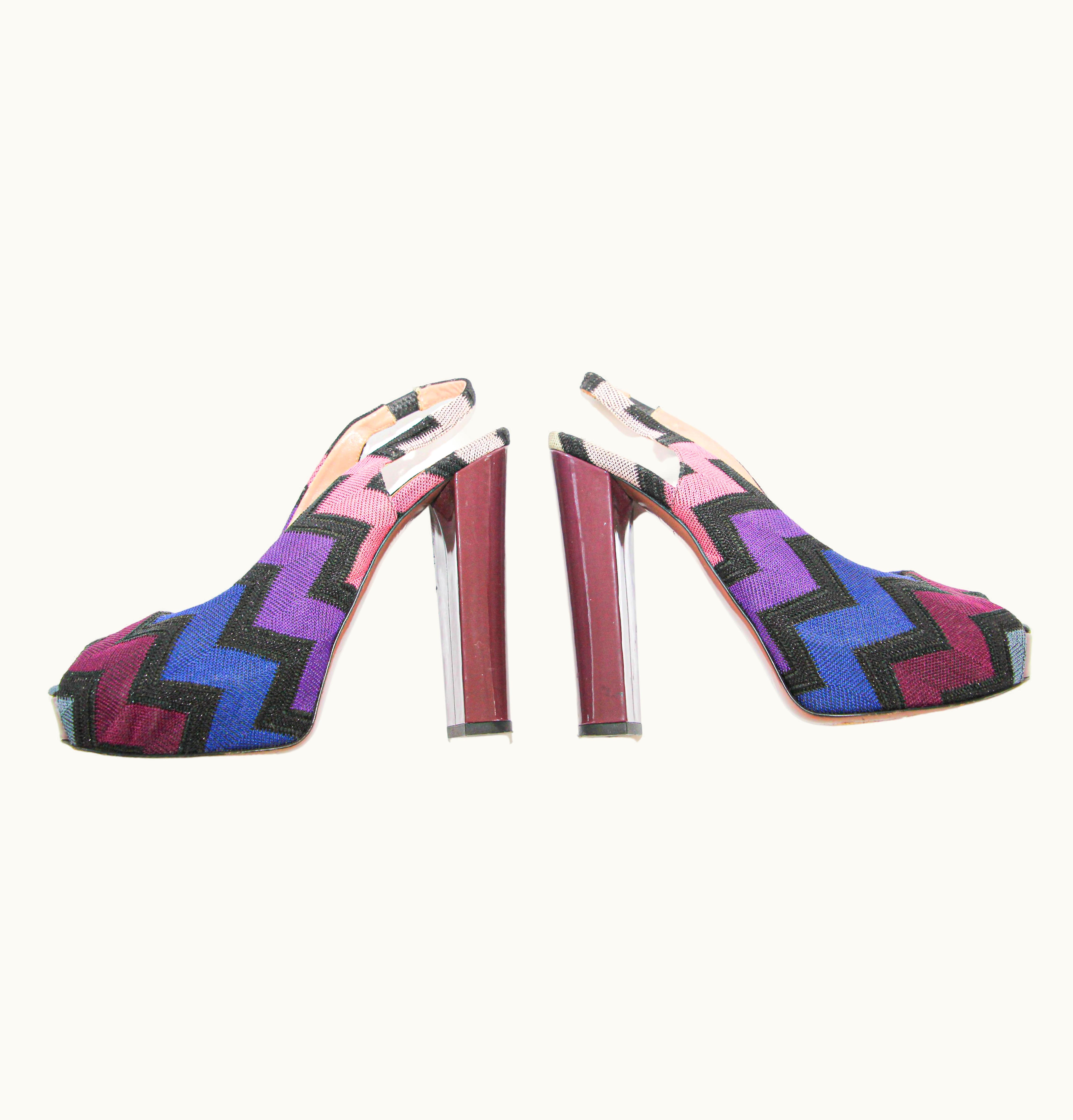 Missoni Missoni Size Eu 37 .5. Platforms Peep Toe Block Heels Shoes