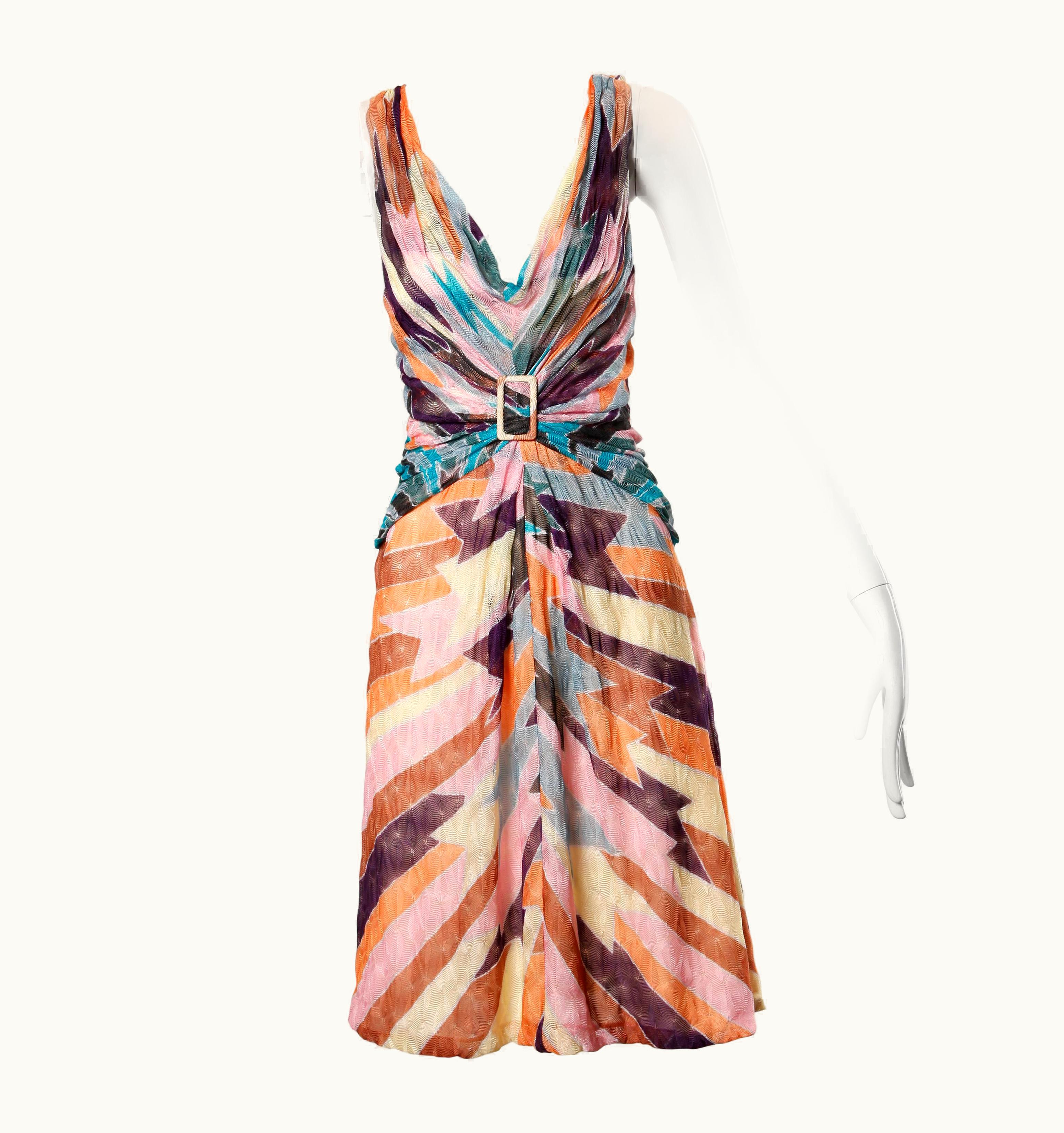Missoni Missoni Color Block Zig Zag Knit Dress
