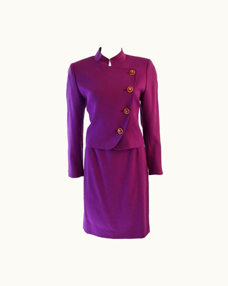 Valentino Valentino Miss V Purple Skirt Suit