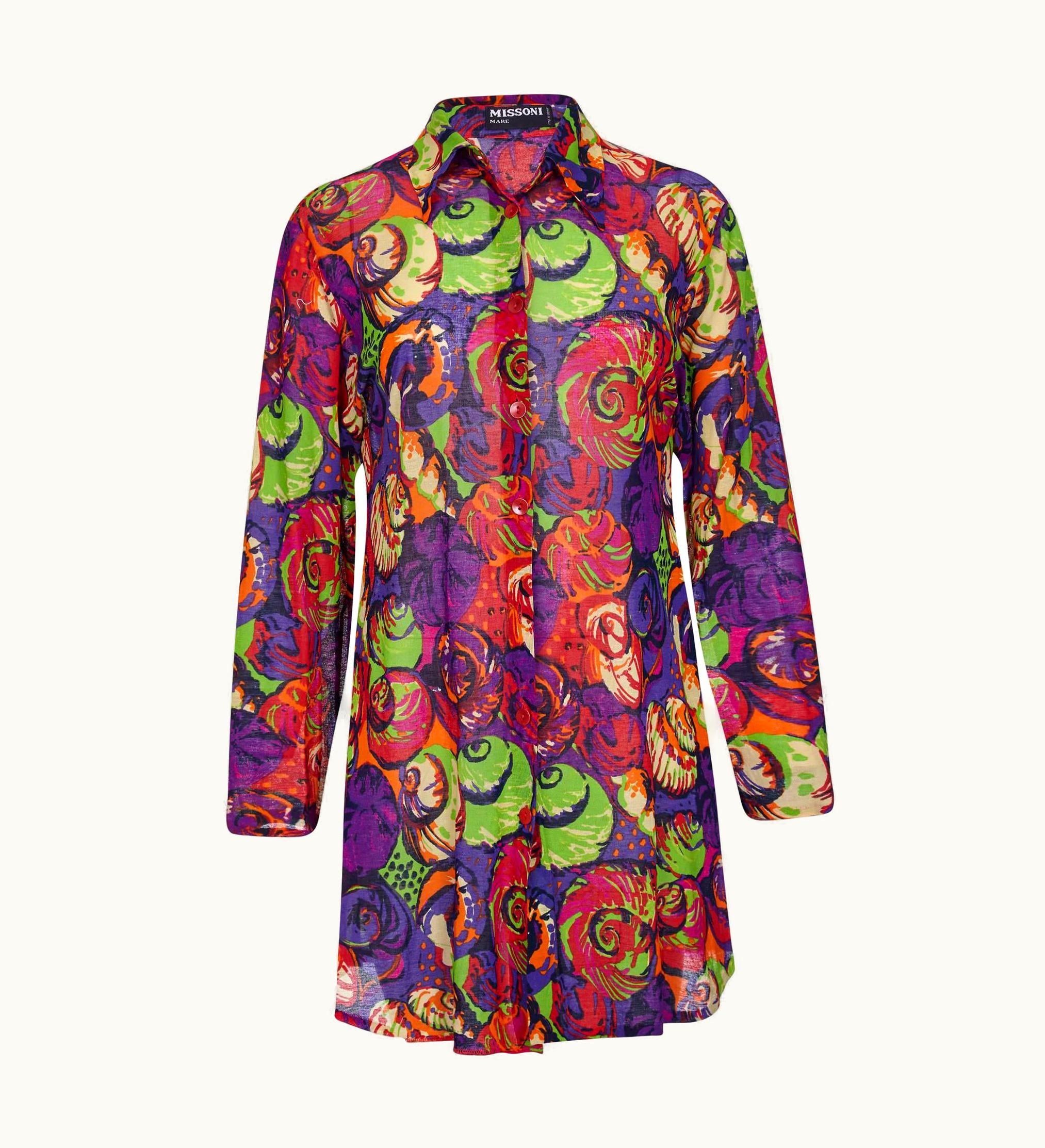 Missoni 1990s Missoni Cotton Shirt With Novelty Shell Print