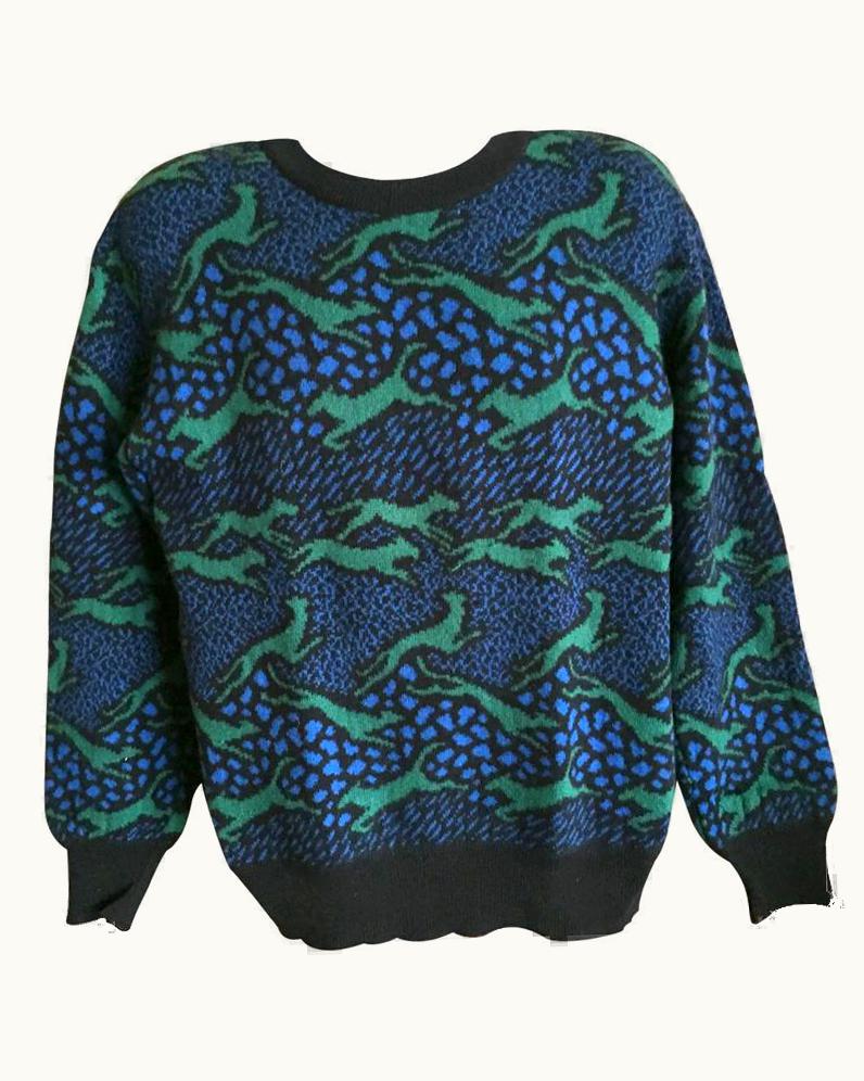 Missoni Missoni Uomo 1980' Stylized Dog Pattern Pure Cashmere Mens Sweater