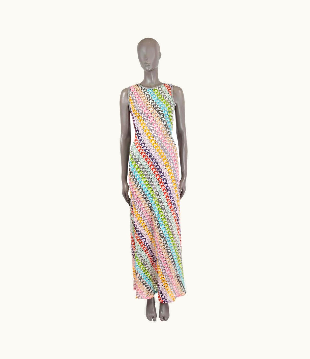 Missoni Missoni Multicolor Viscose 2022 Long Cover Up Knit Sleeveless Maxi Dress