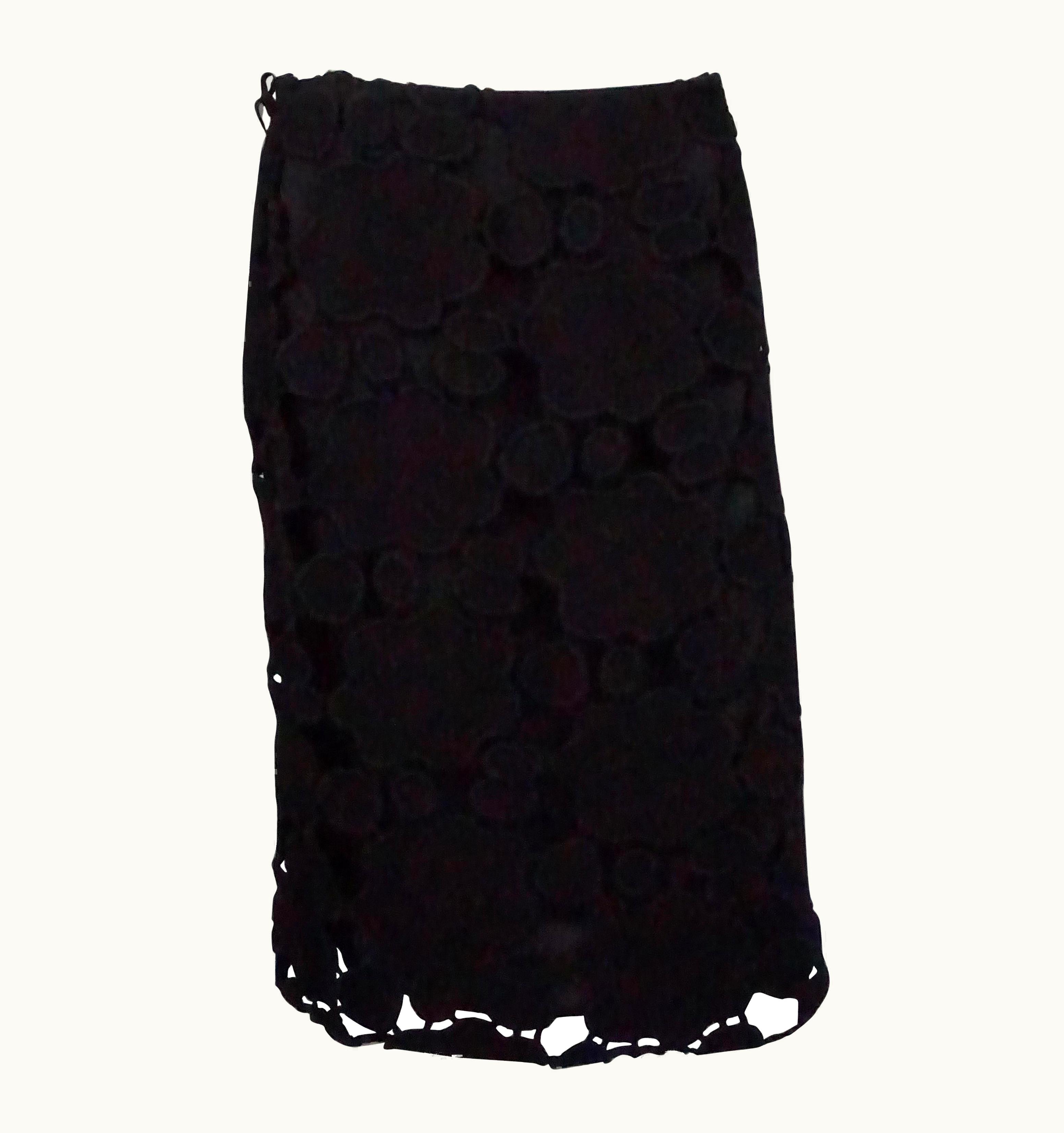 Miu Miu Miu Miu Black Wool Cutout Skirt