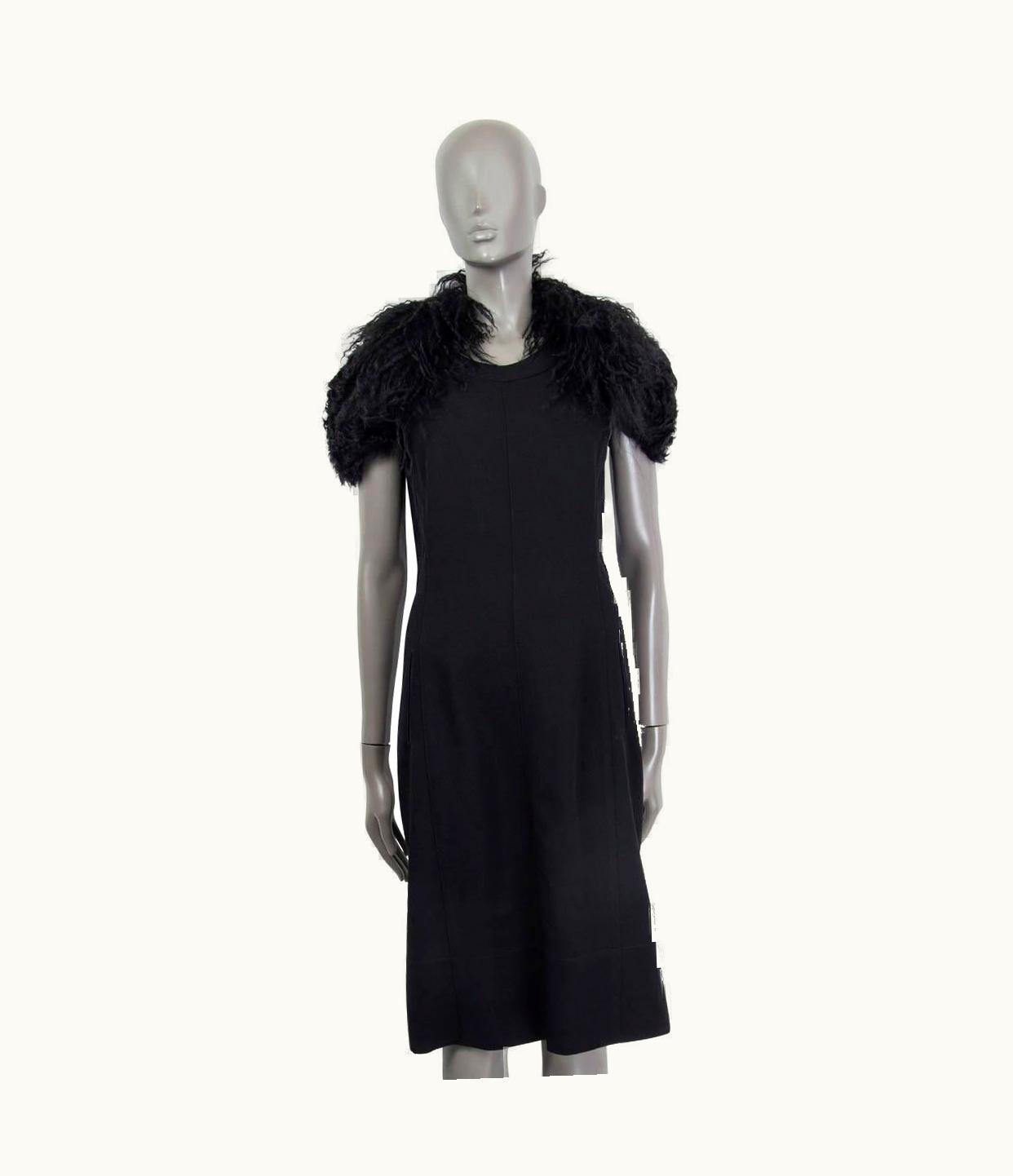 Miu Miu Miu Miu Black Shearling Fur Stole Shawl Scarf