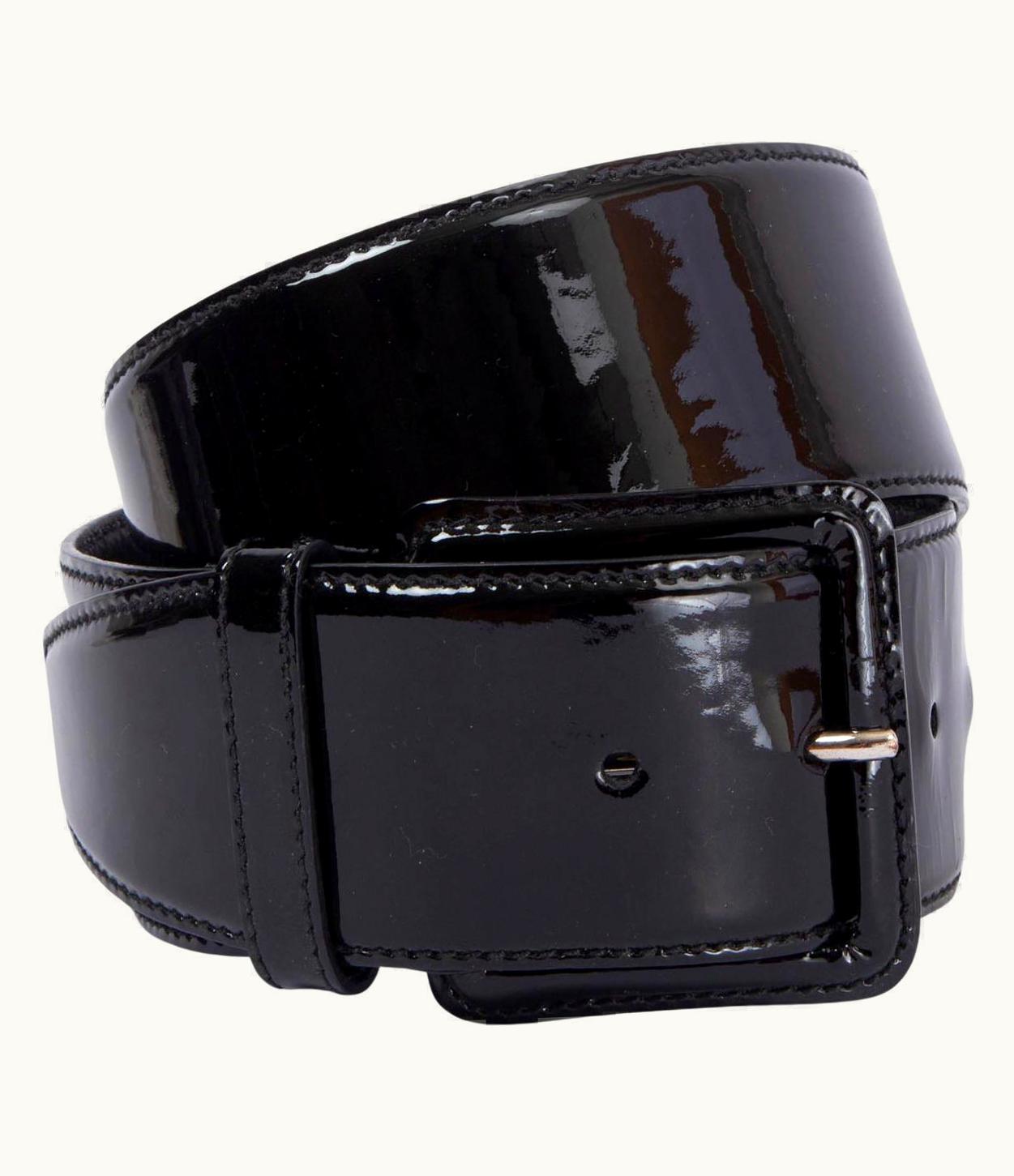 Miu Miu Miu Miu Black Patent Leather Wide Waist Belt