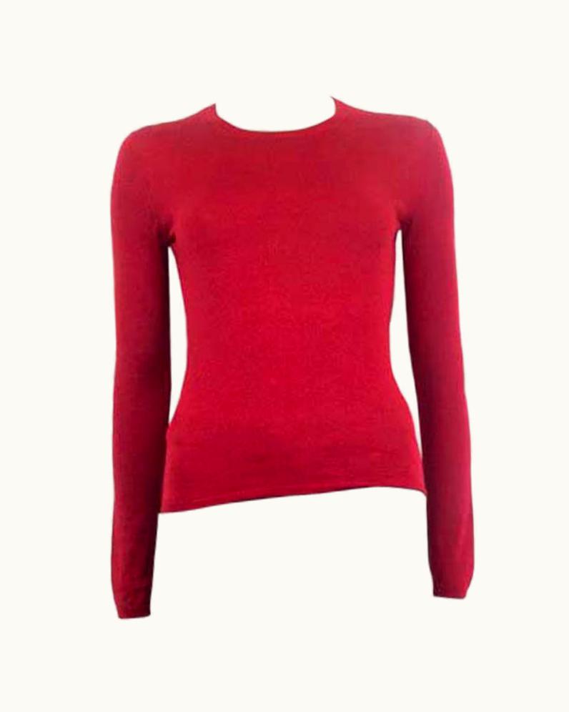 Miu Miu Miu Miu Red Cashmere Blend Crewneck Sweater