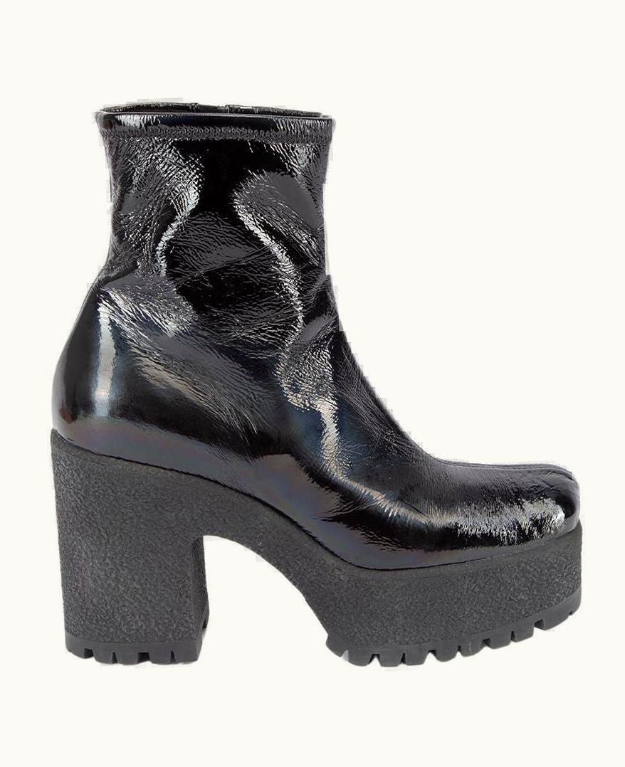 Miu Miu Miu Miu Women' Black Patent Leather Platform Ankle Boots