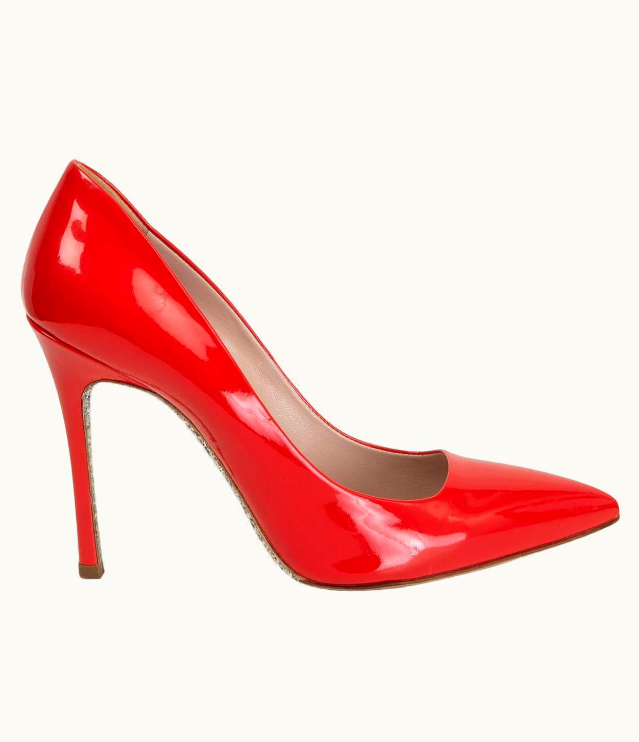 Miu Miu Miu Miu Red Patent Leather Pointed Toe Pumps Shoes