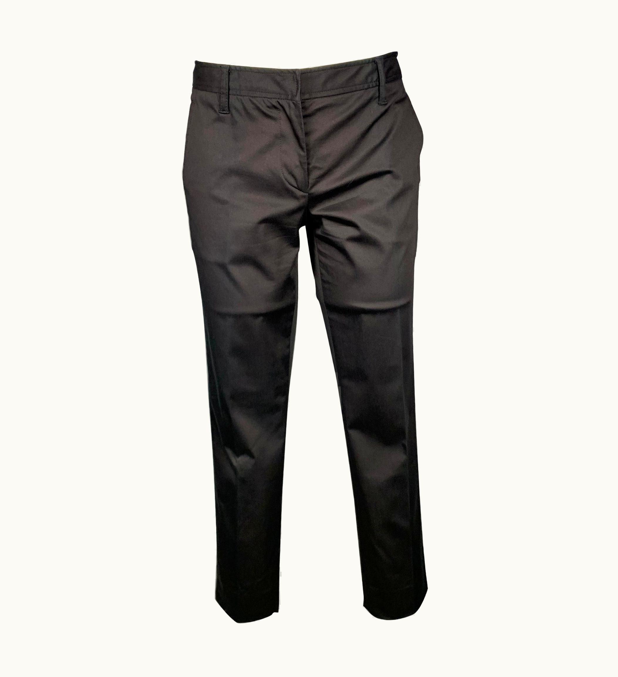 Miu Miu Miu Miu Black Cotton Blend Narrow Leg Dress Pants