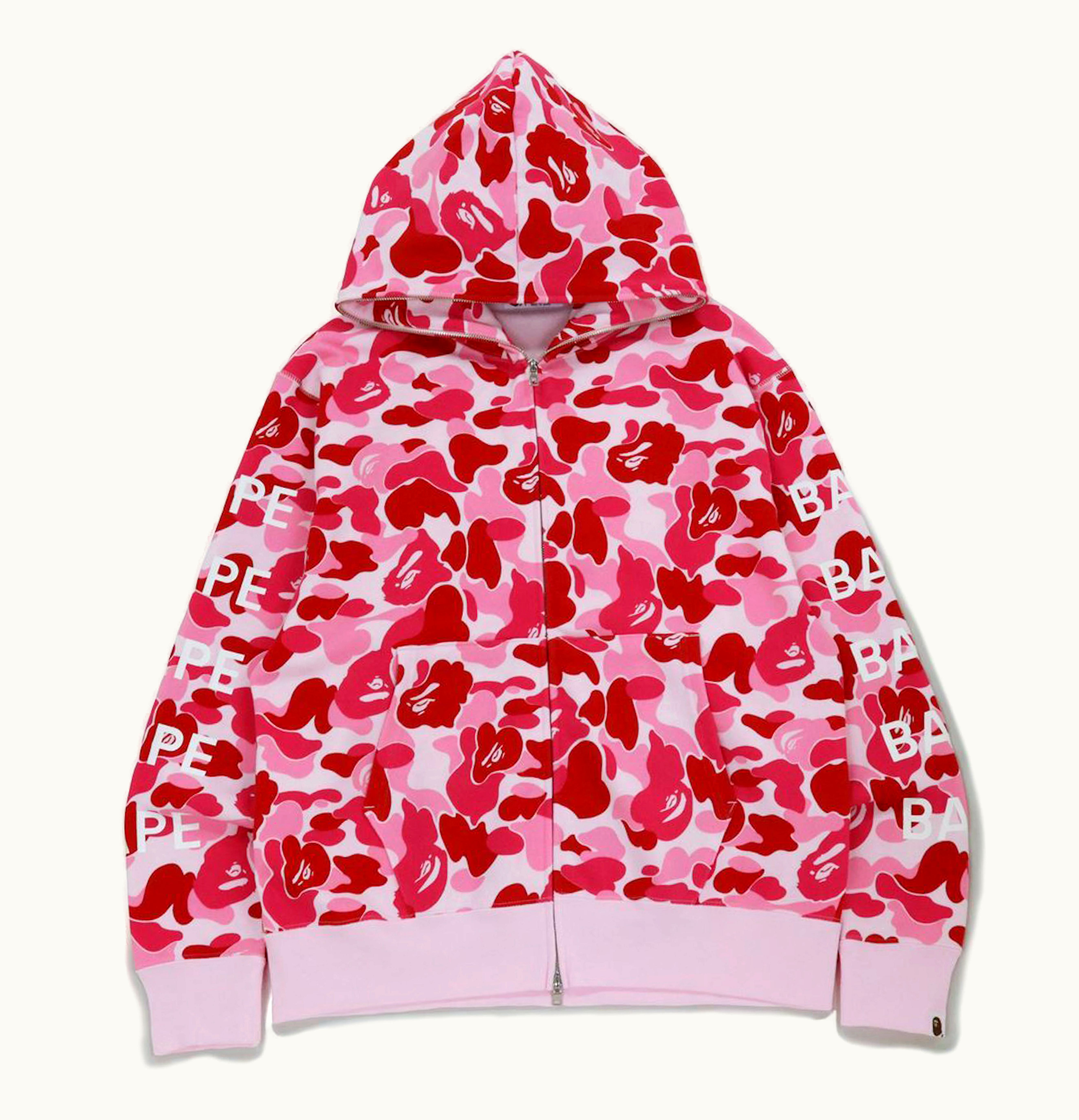 BAPE BAPE Big ABC Camo Relaxed Fit Full Zip Hoodie Pink