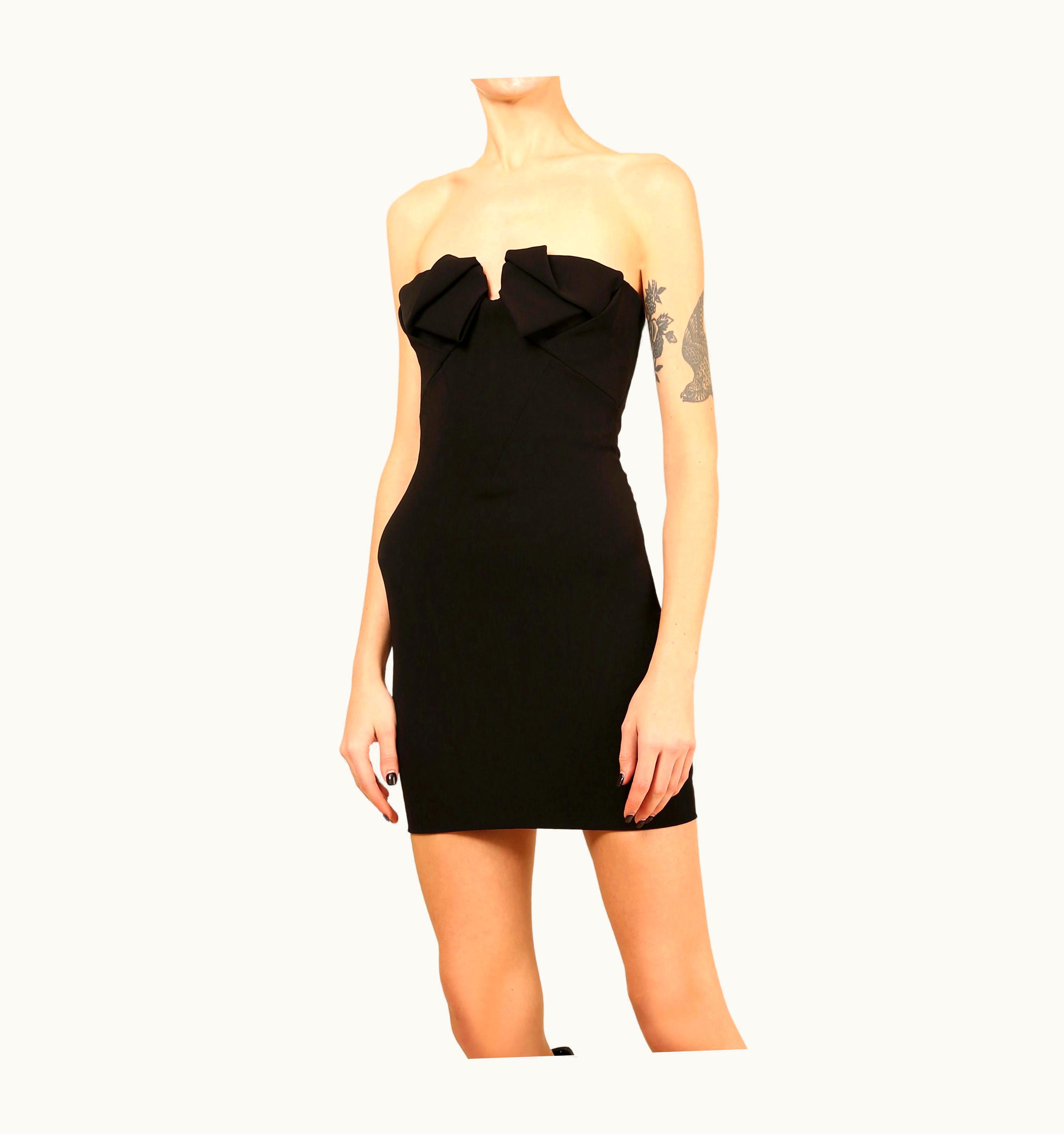 Miu Miu Miu Miu Black Strapless Padded Bust Corset Mini Body Con Bustier Dress It