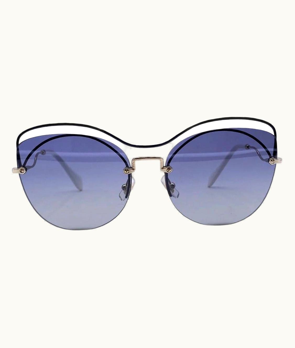 Miu Miu Miu Miu Cat Eye Mint Women Blue Sunglasses Smu 50 T 60/17 145 Mm
