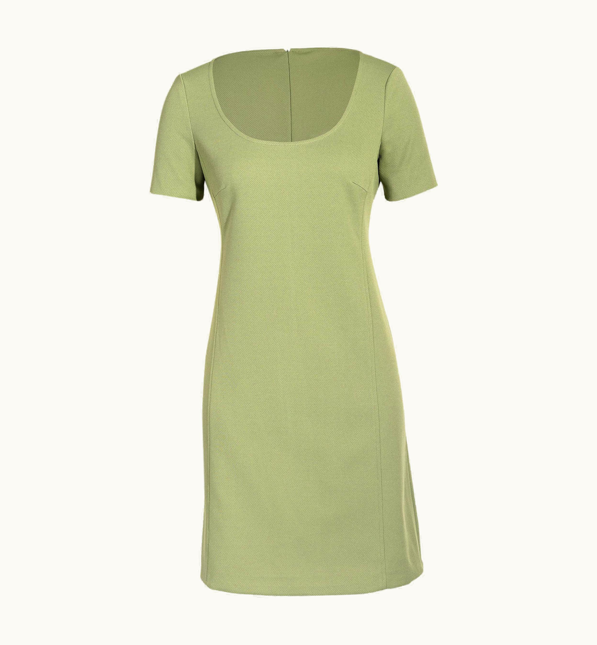 Prada C. 1996 Prada By Miuccia Prada Green Mini Dress