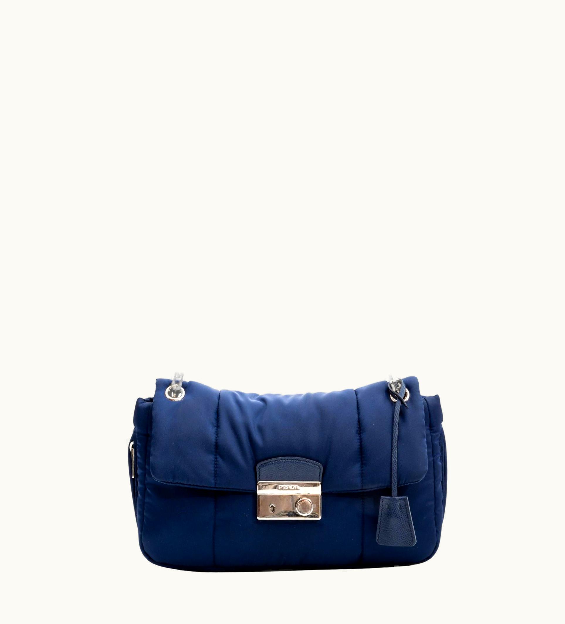 Prada Prada Square Quilted Navy Puffer Flap Bag