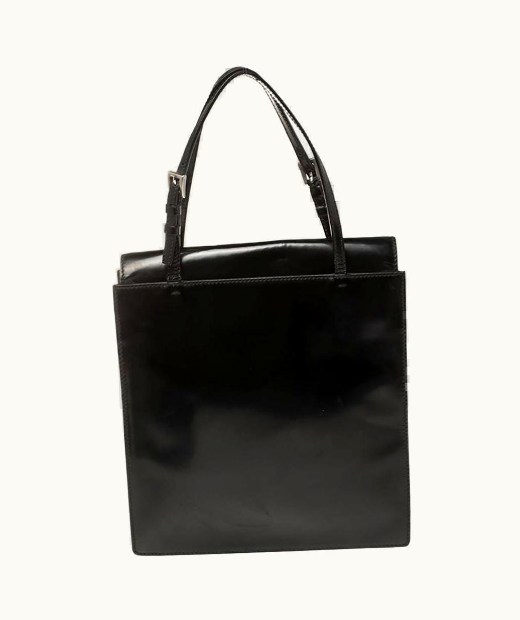 Prada Prada Black Leather Vintage Flap Tote
