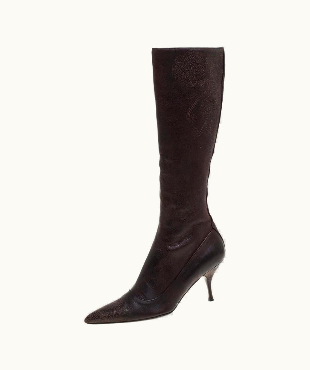 Prada Prada Brown Leather Boots