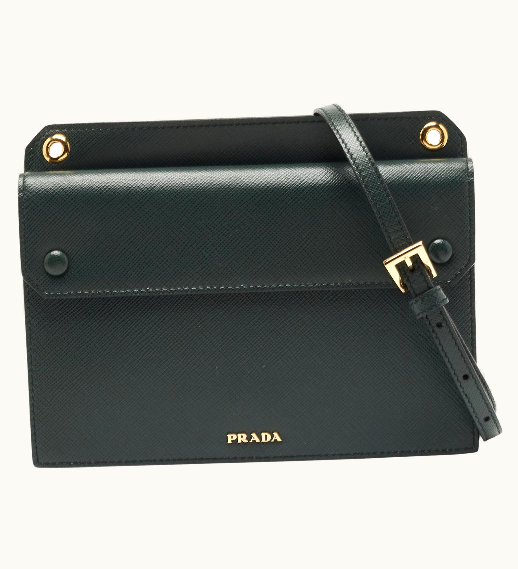 Prada Prada Green Saffiano Leather Smartphone Case