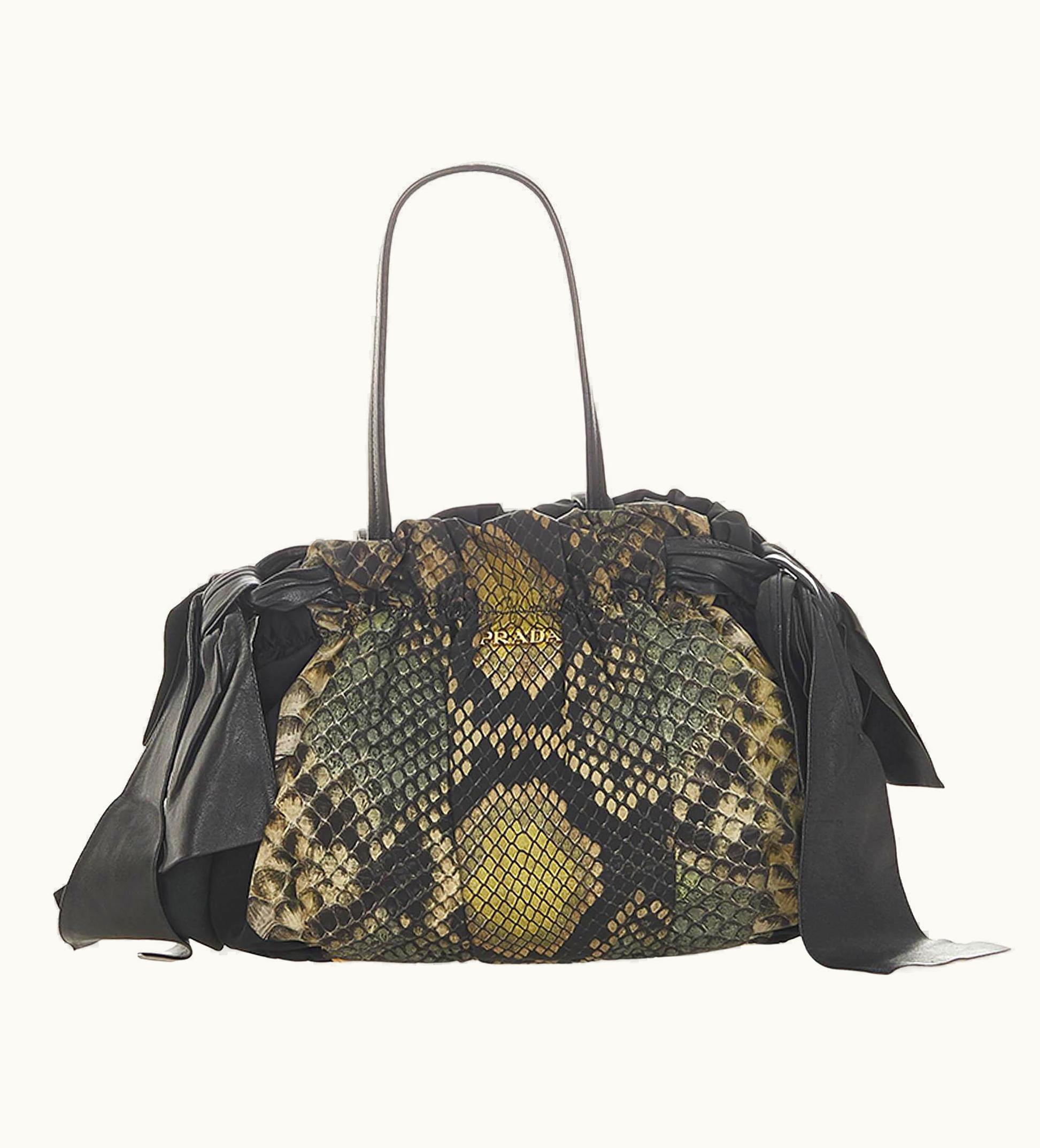 Prada Prada Tessuto Pynthon Print Shoulder Bag