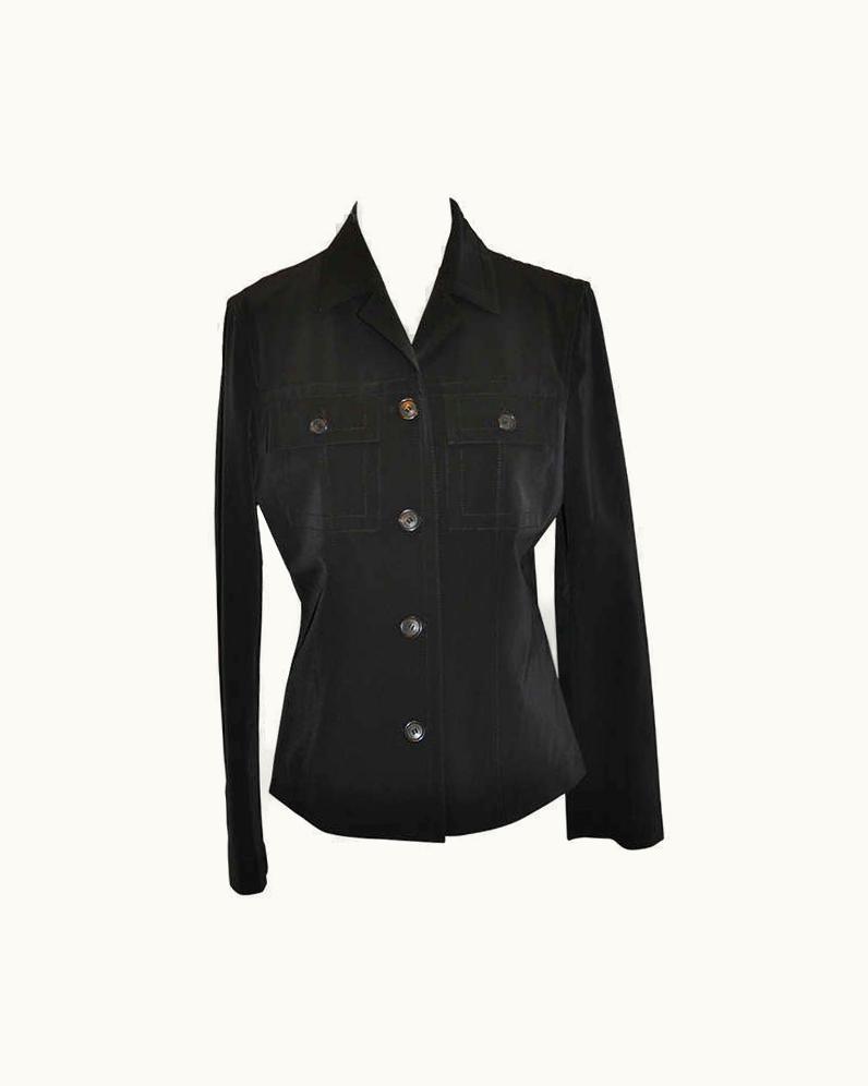 Prada Prada Black Stretch Button-Down Jacket