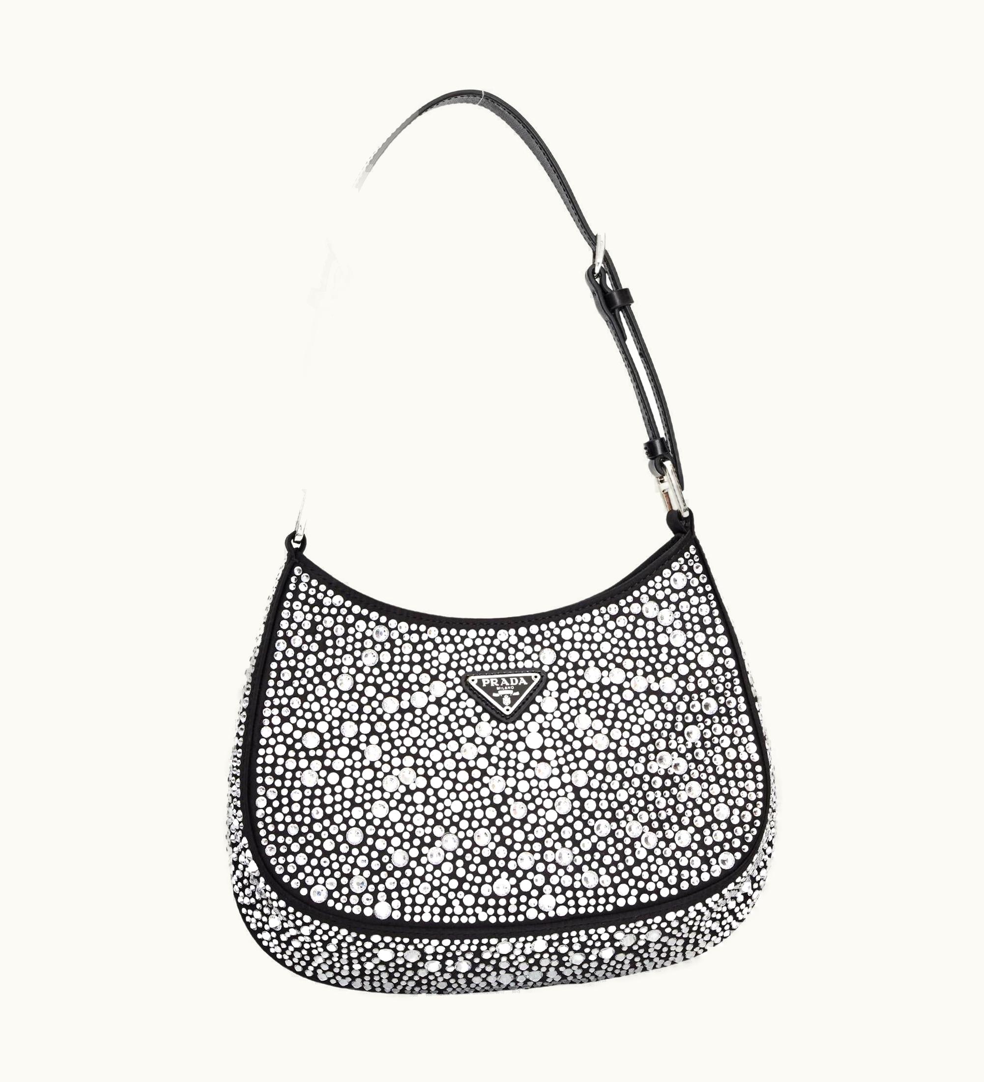 Prada Prada Black Crystal Cleo Shoulder Bag