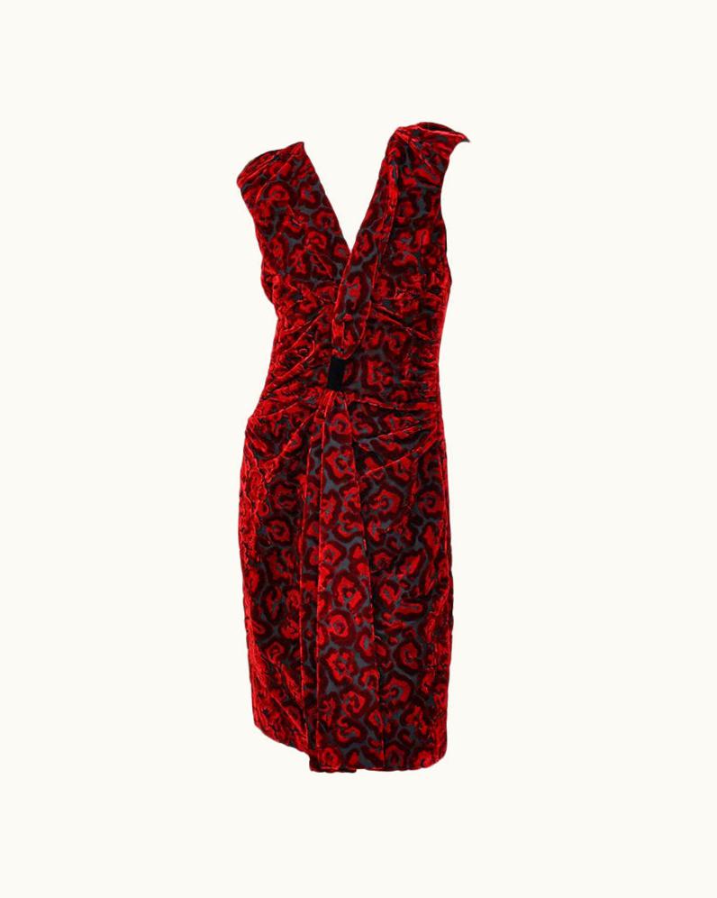Prada Iconic Prada Red Velvet Dress