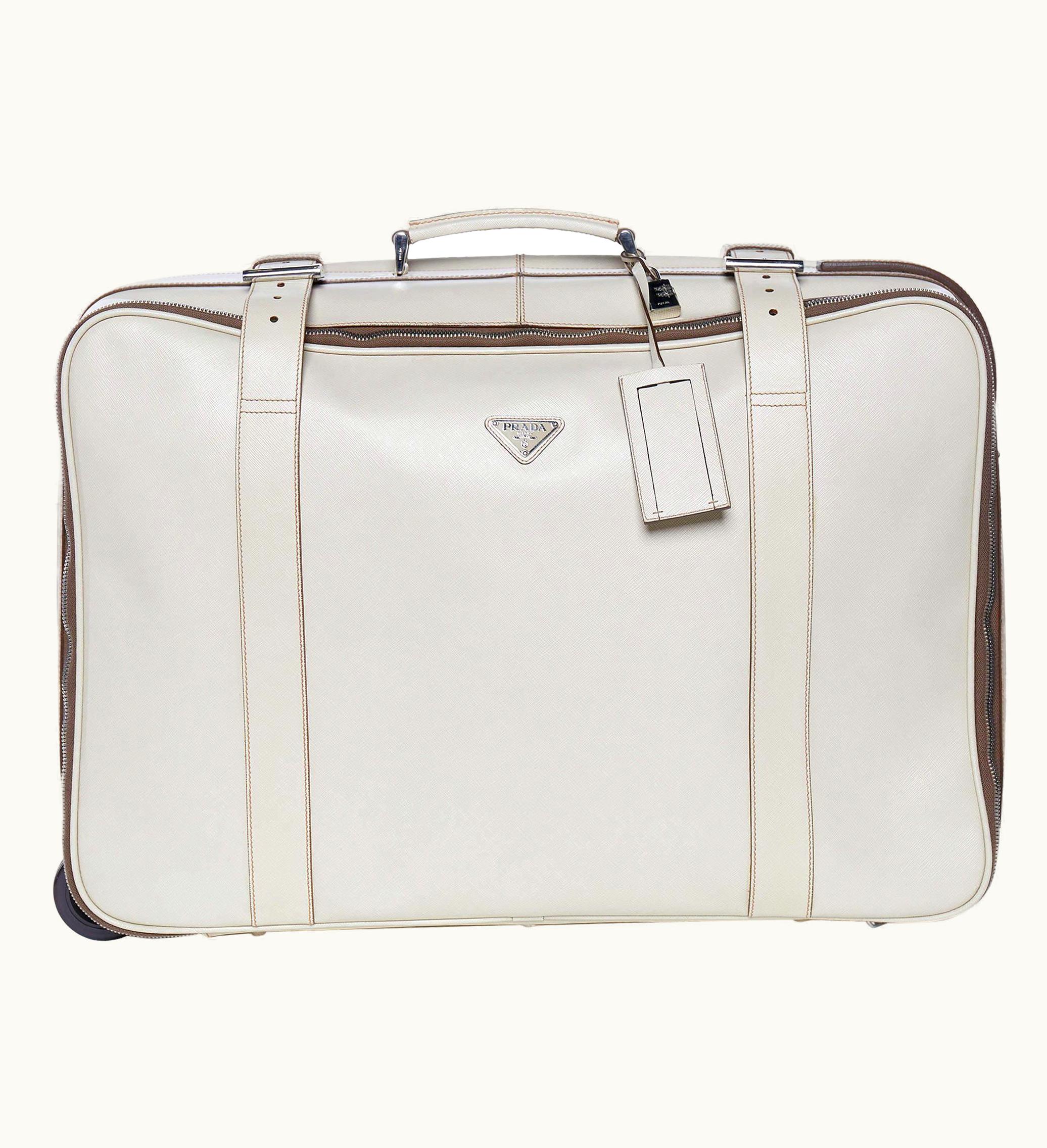 Prada Prada Valigia Saffiano Leather Travel Suitcase Black