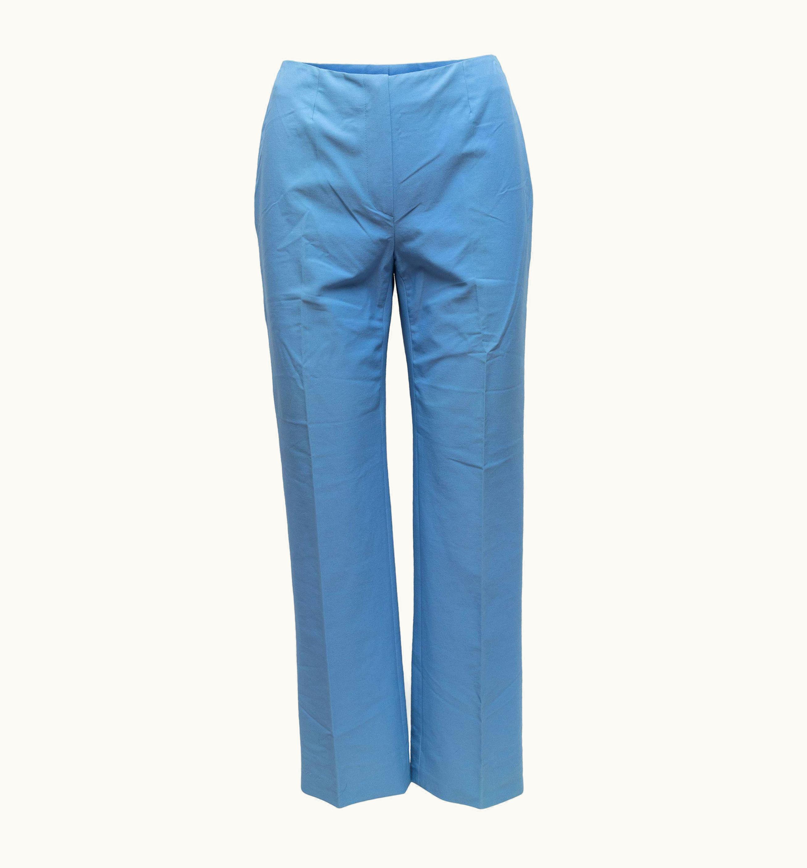 Prada Prada Light Blue Nylon Straight-Leg Pants