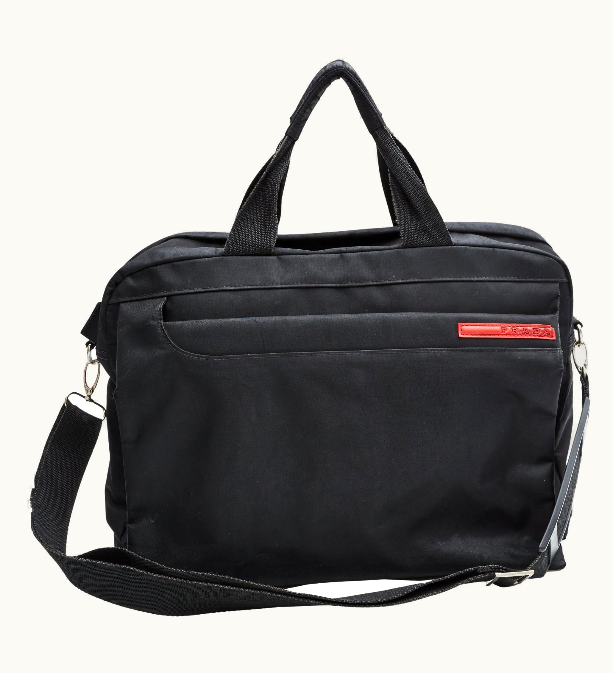 Prada Prada Vintage Black Nylon Bauletto Briefcase Bag