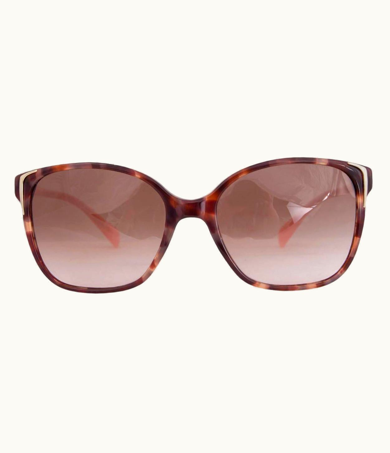 Prada Prada Brown Tortoise Square Sunglasses Spr 01o