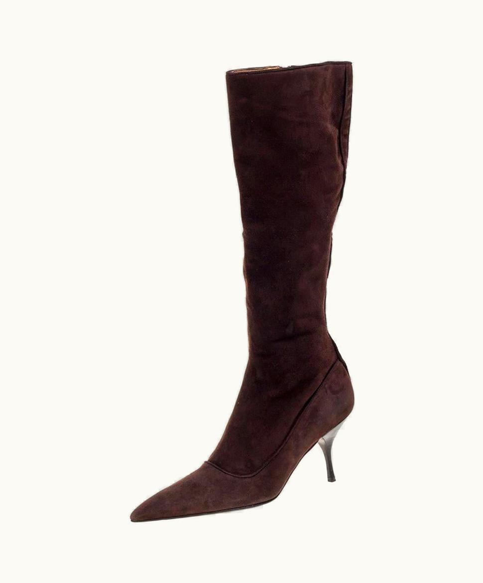Prada Prada Brown Suede Knee Boots