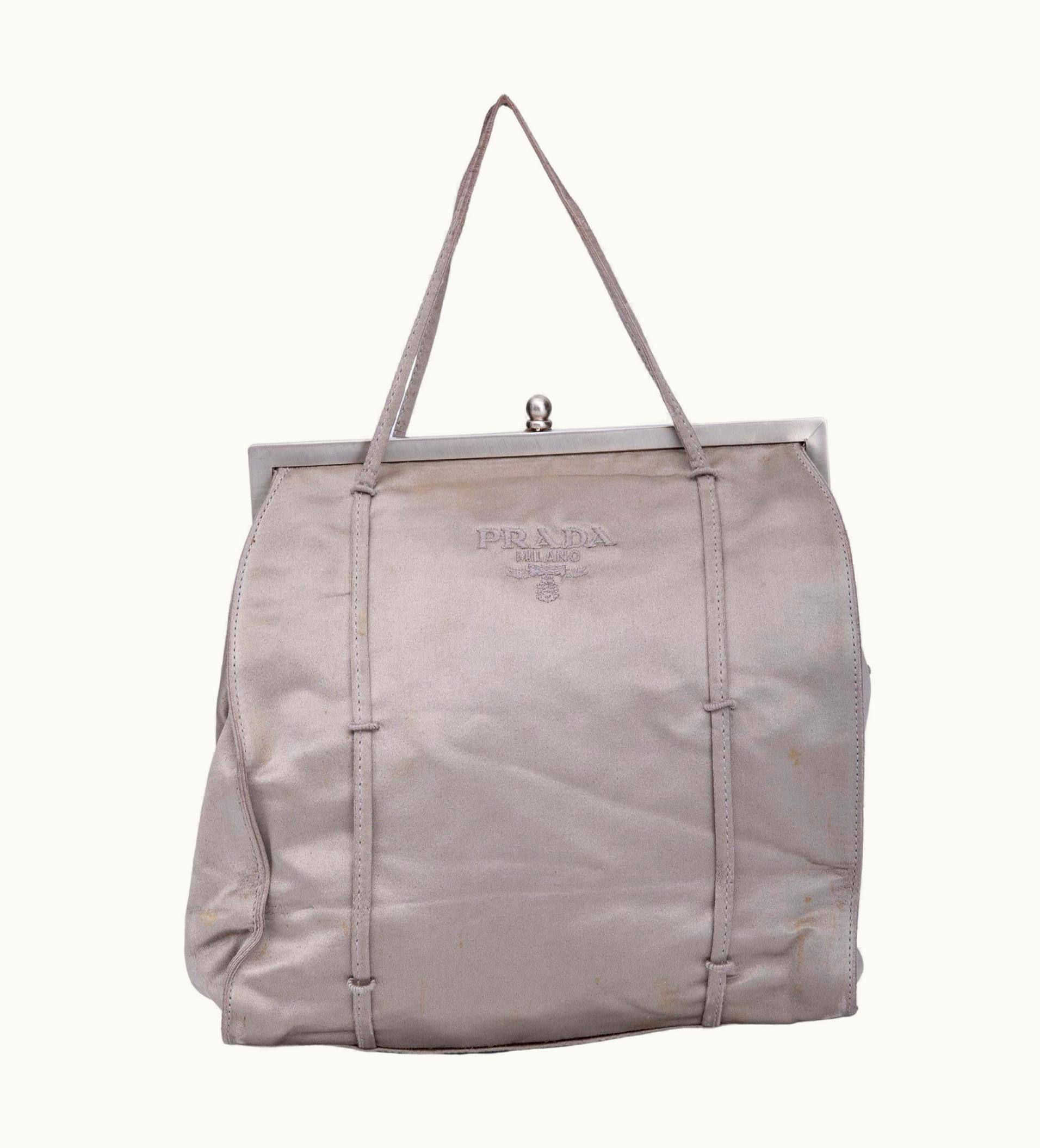 Prada Prada Vintage Gold Satin Raso Framed Bag