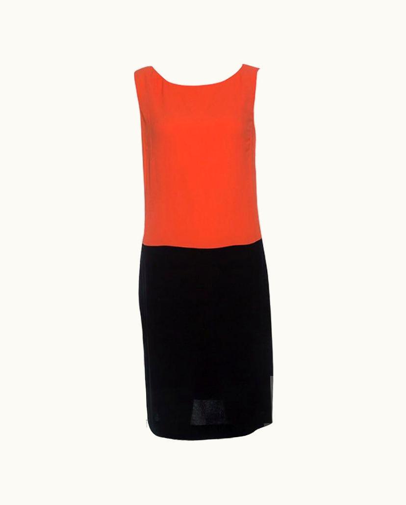 Prada Prada Colorblock Crepe Sleeveless Midi Dress