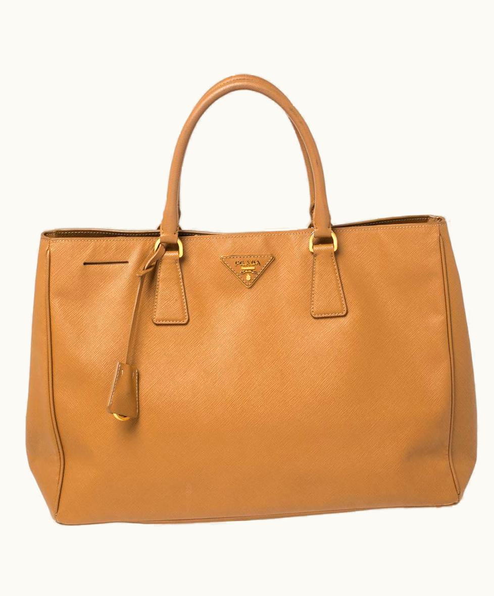 Prada Prada Tan Saffiano Lux Leather Large Gardener' Tote