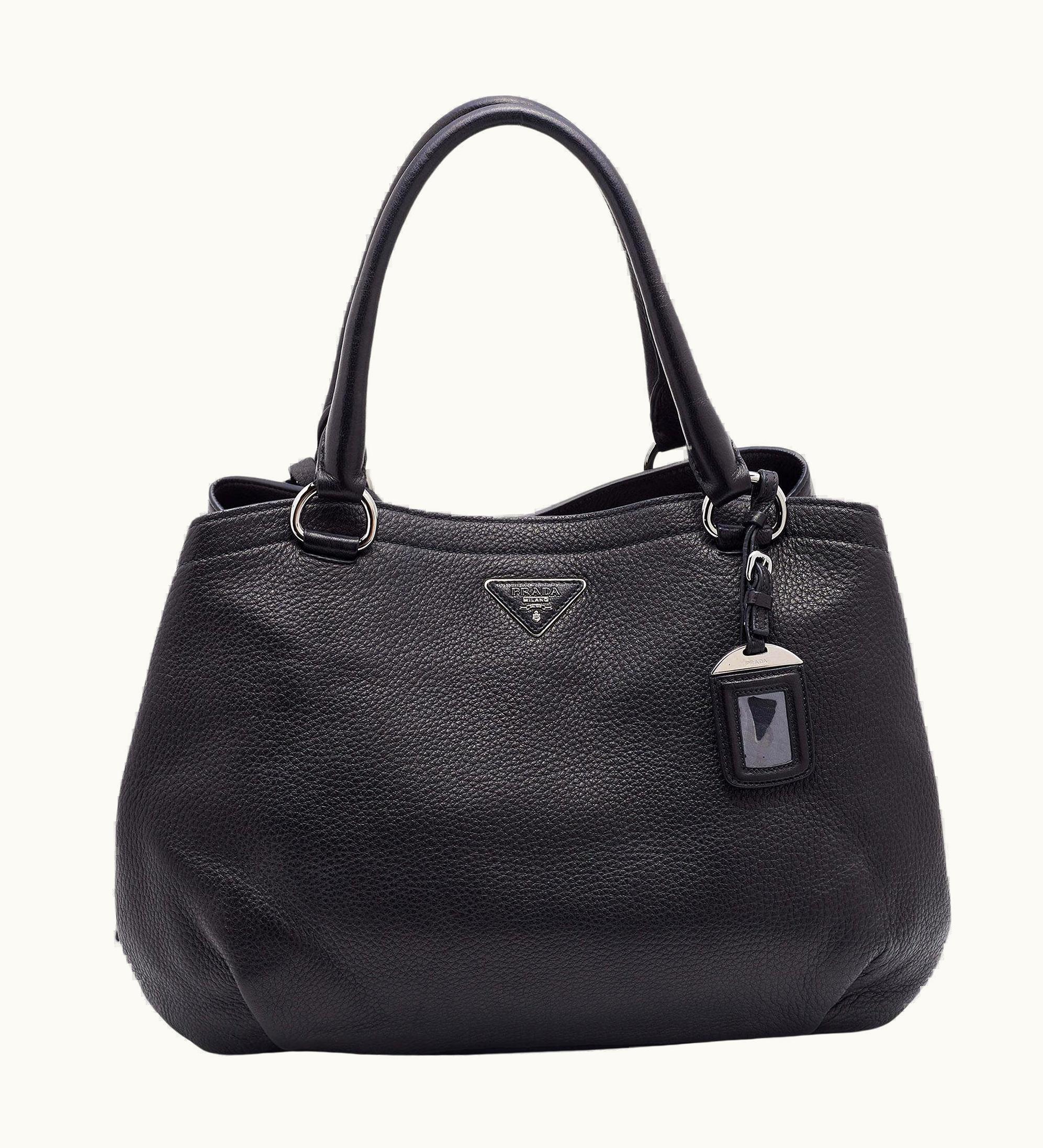 Prada Prada Black Diano Leather Top Zip Bag