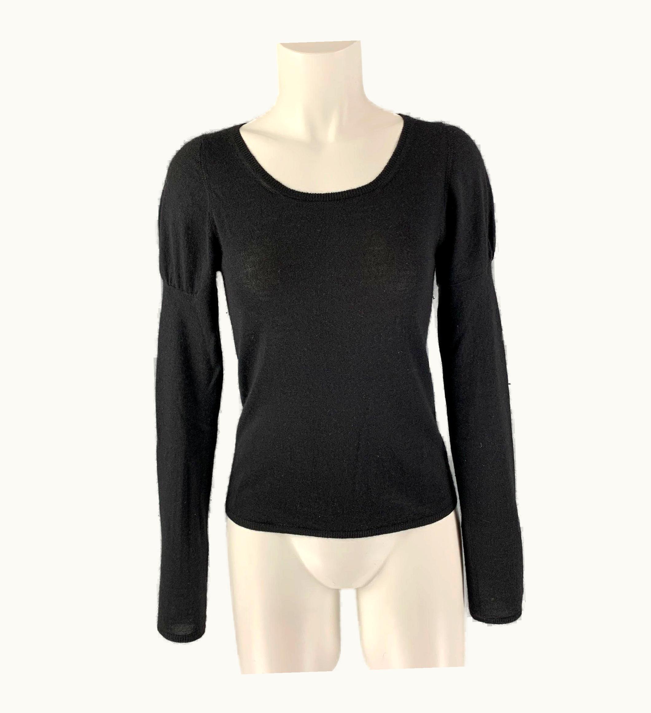 Prada Prada Black Solid Scoop Neck Pullover