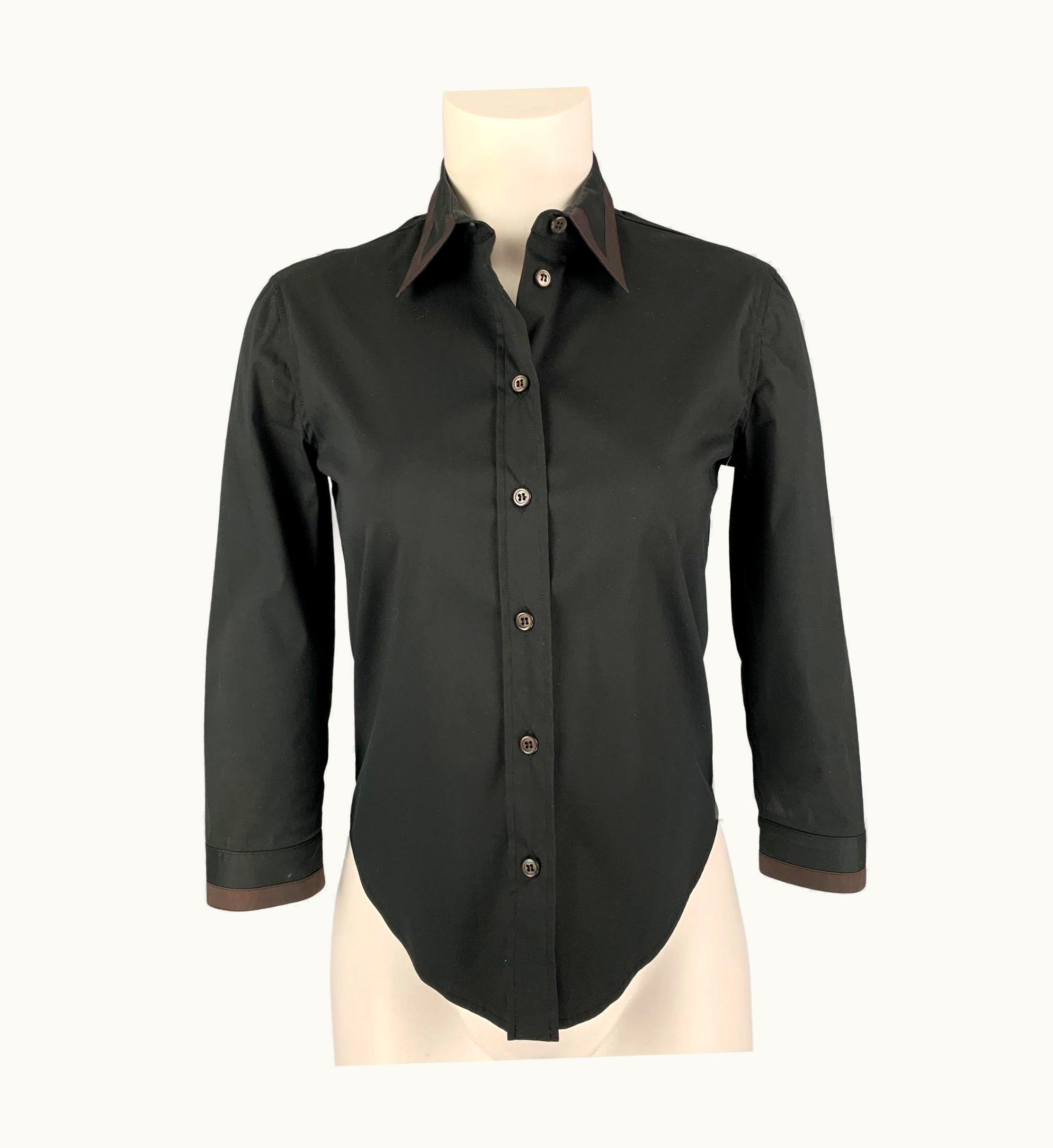 Prada Prada Black Brown Cotton Nylon Blouse