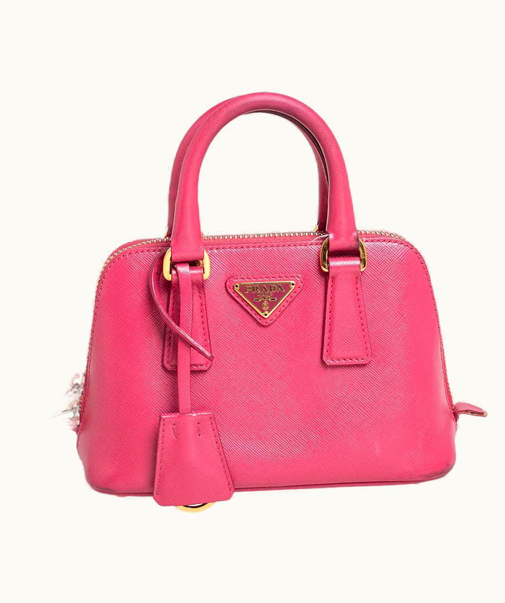Prada Prada Pink Saffiano Lux Leather Mini Promenade Satchel
